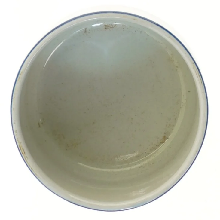 Porcelænsbeholder med trælåg (str. Ø 13 cm)