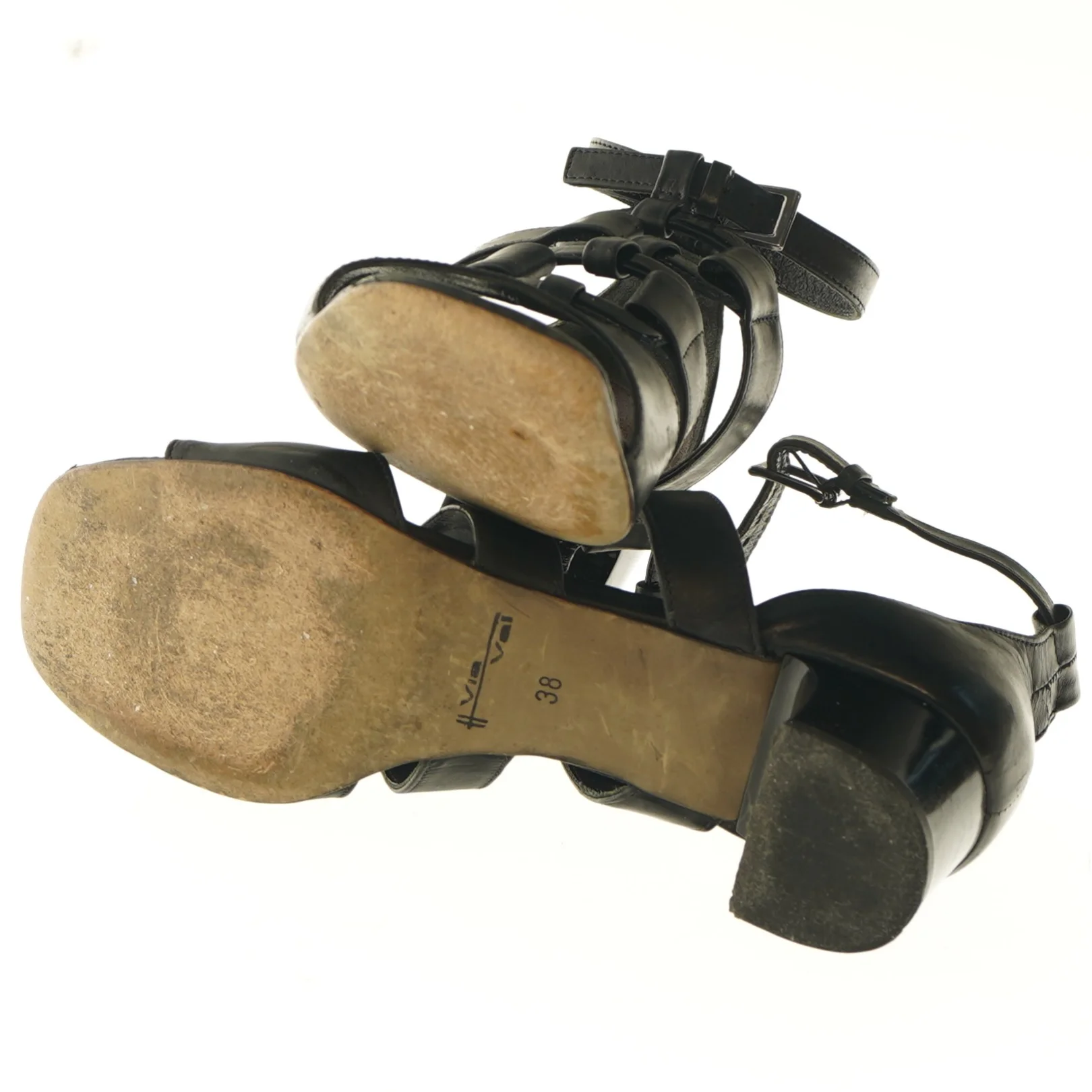 Sandal i læder med spænde fra Via Vai (str. 38 )