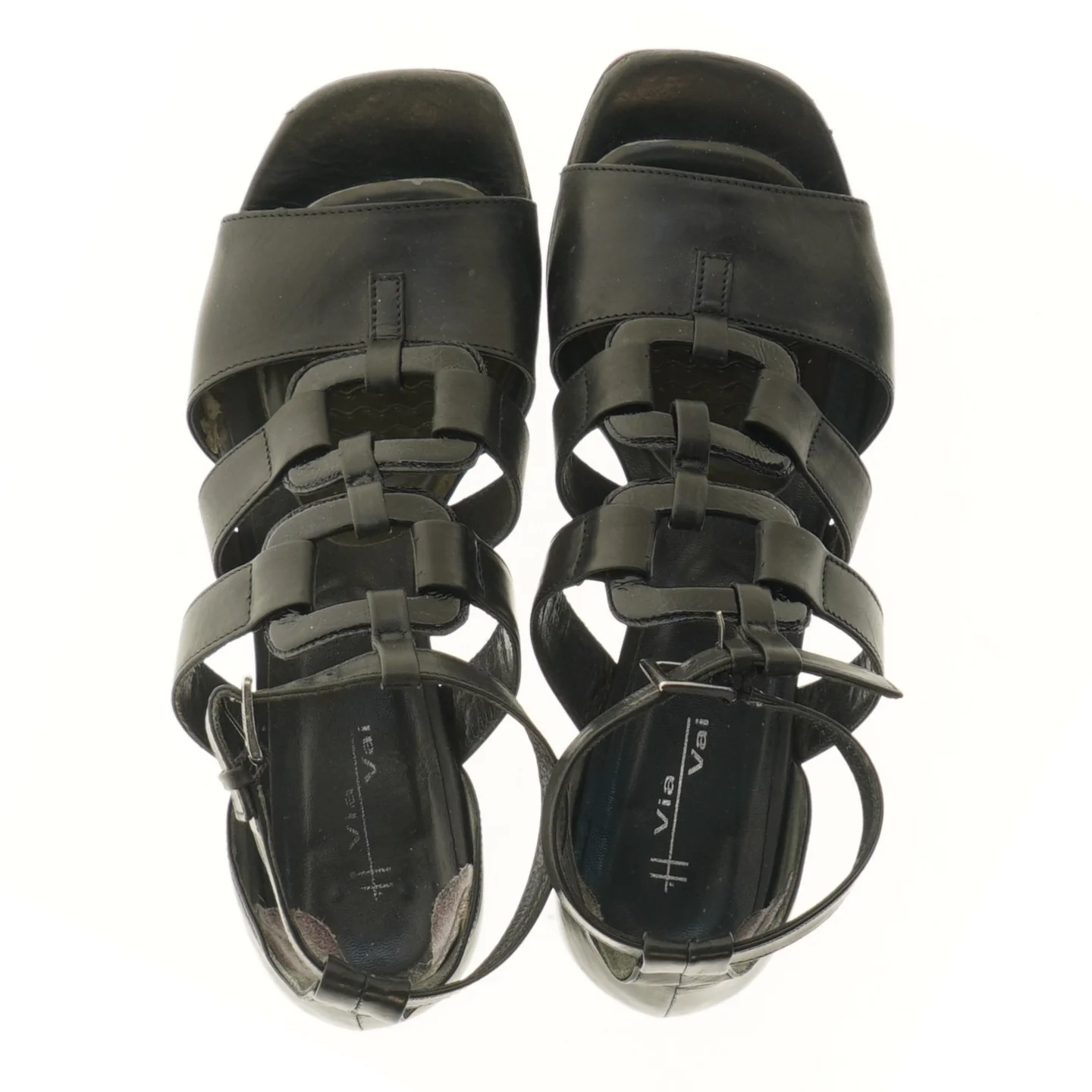 Sandal i læder med spænde fra Via Vai (str. 38 )