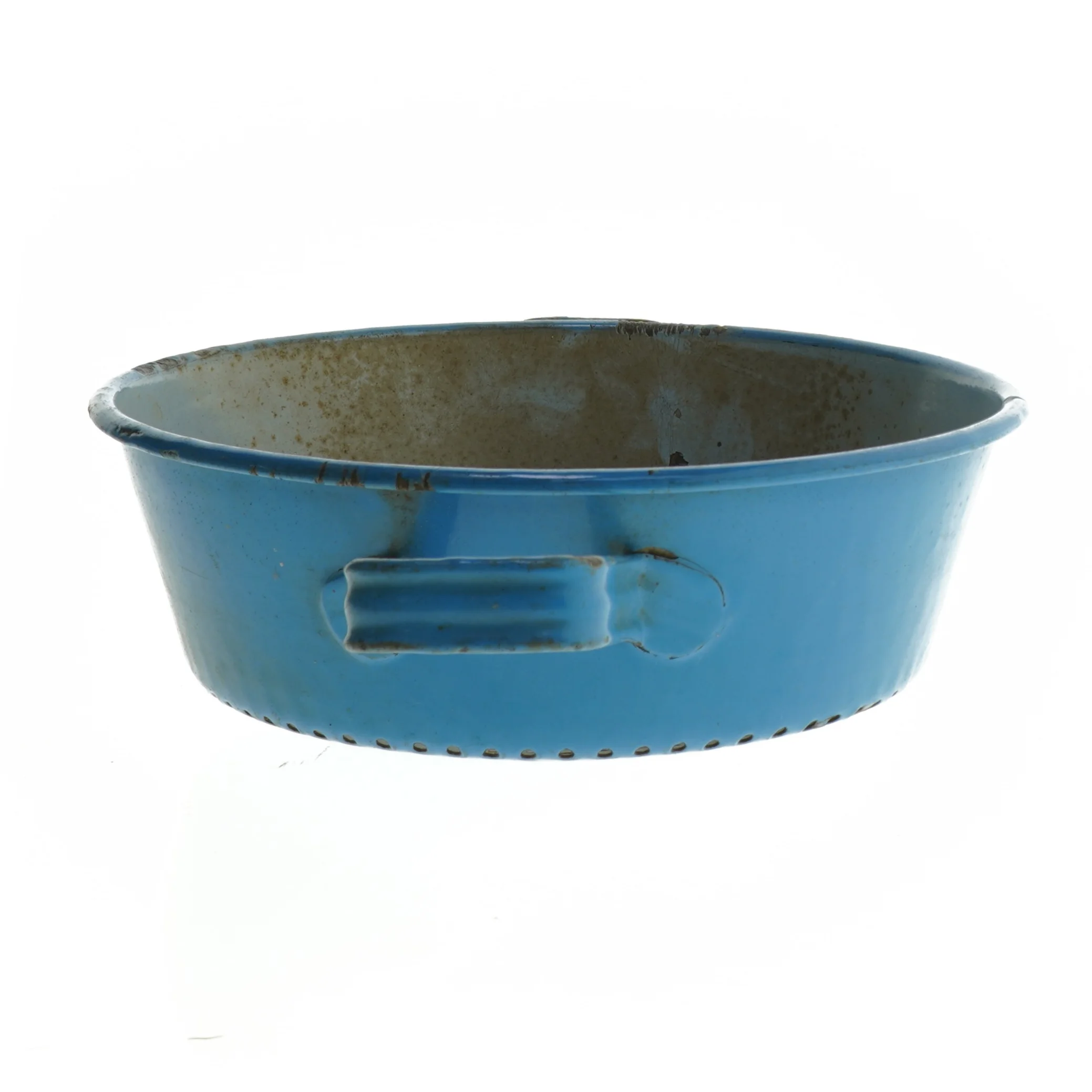 Blåt emaljeret dørslag (str. Ø 23,5 cm)