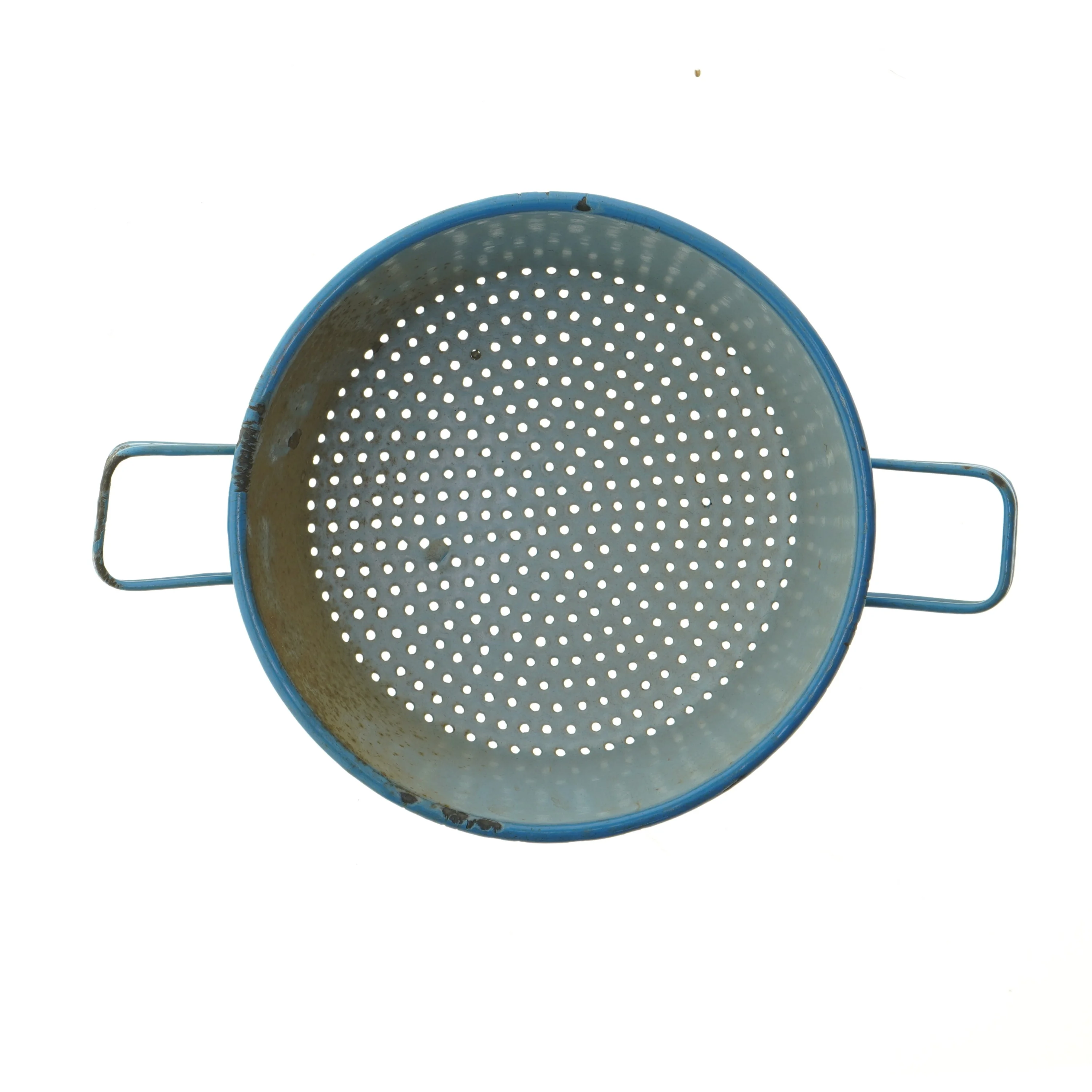 Blåt emaljeret dørslag (str. Ø 23,5 cm)