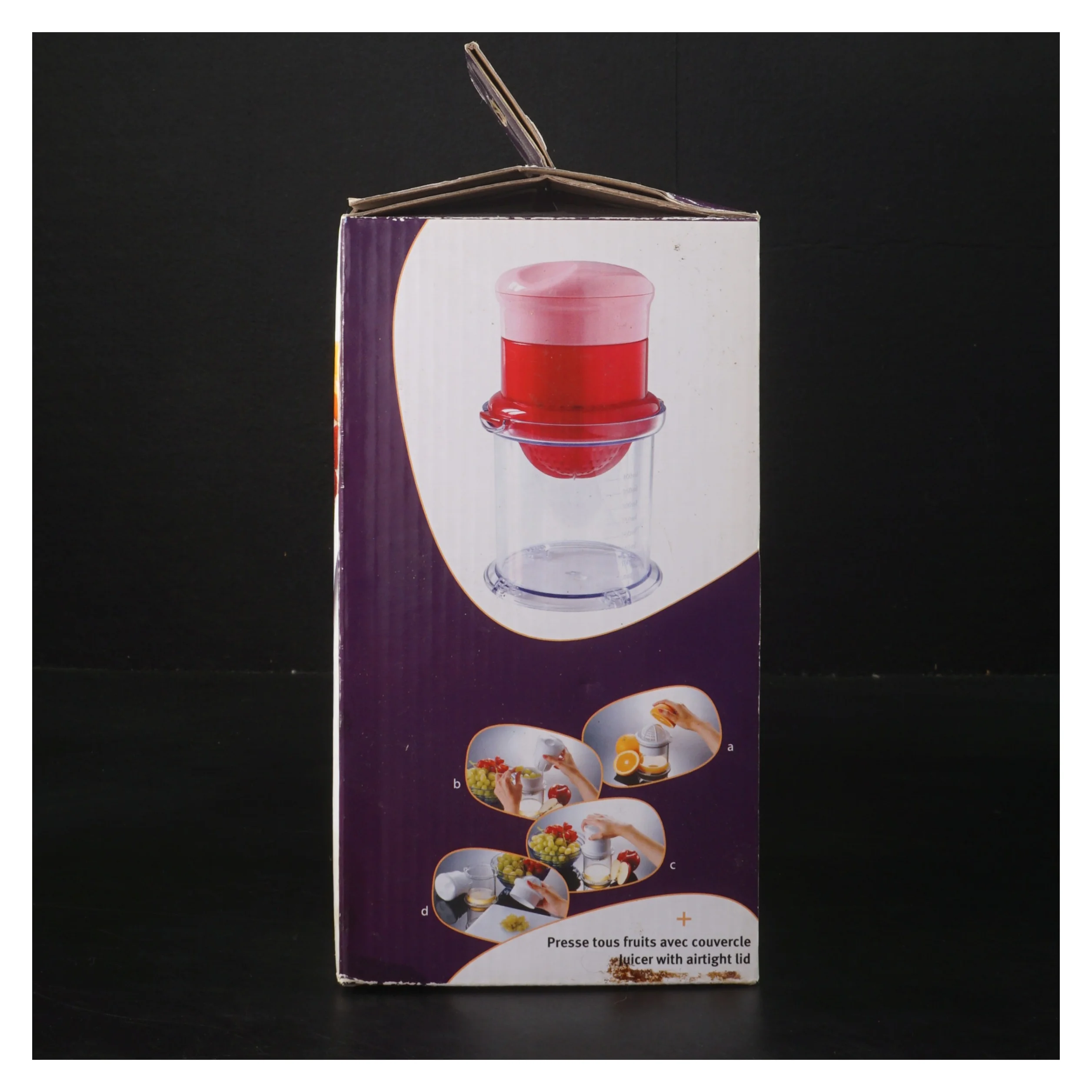 Frugtpresse med lufttæt låg fra Mastrad (str. 12 cm)