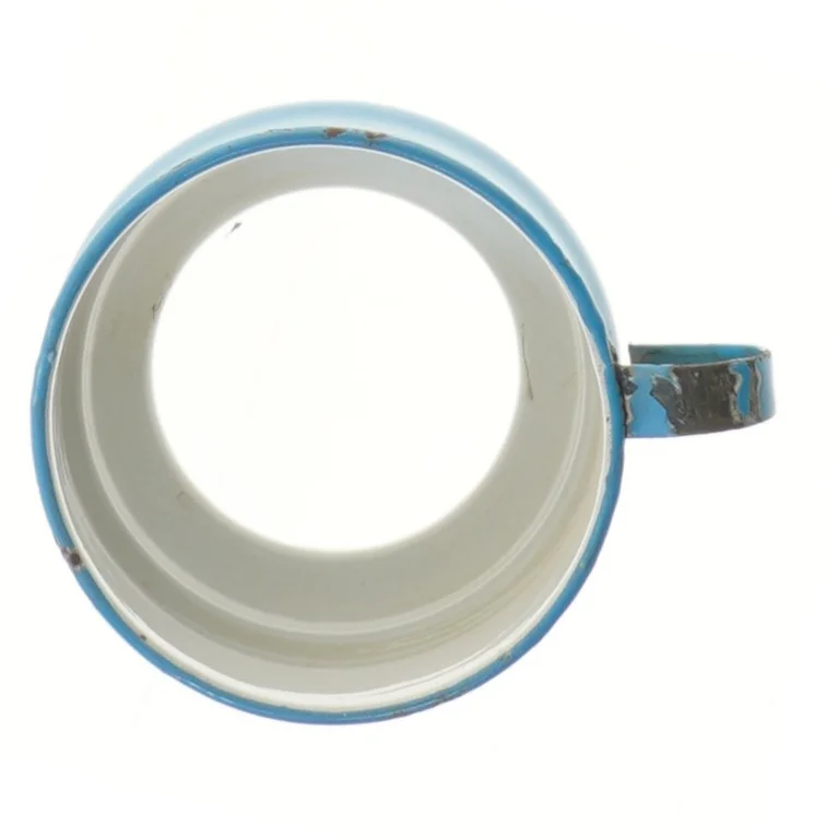 Blå emaljekrus (str. Ø 11 cm længde 8 cm)