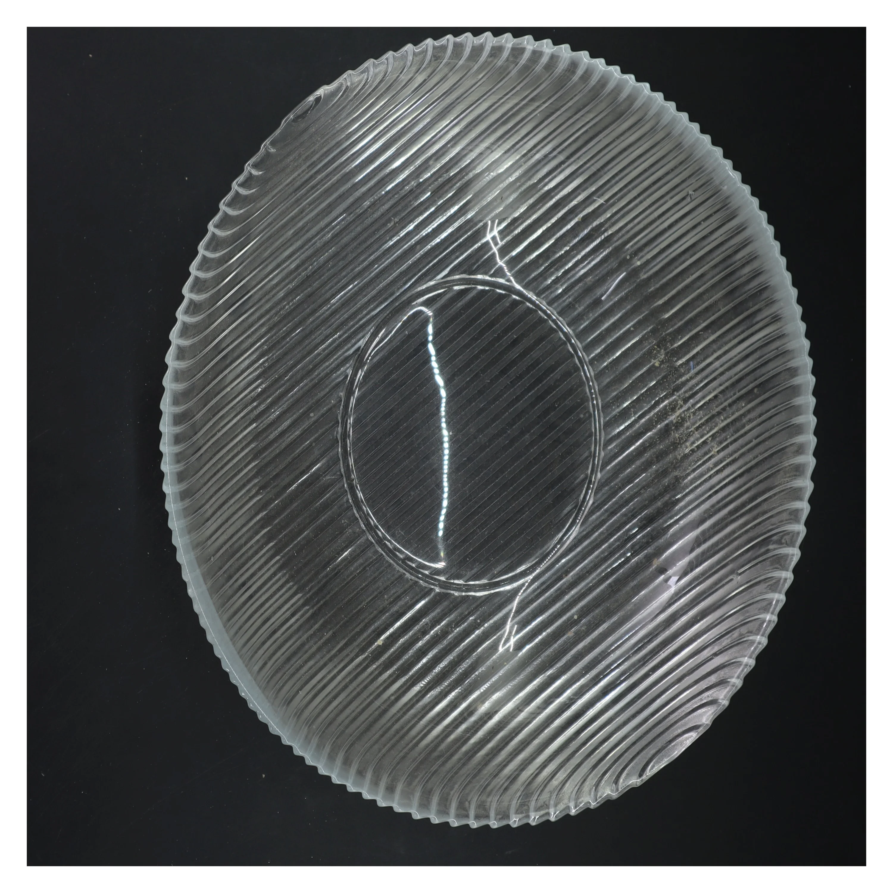 Rillet glasskål (str. Ø 28 cm)