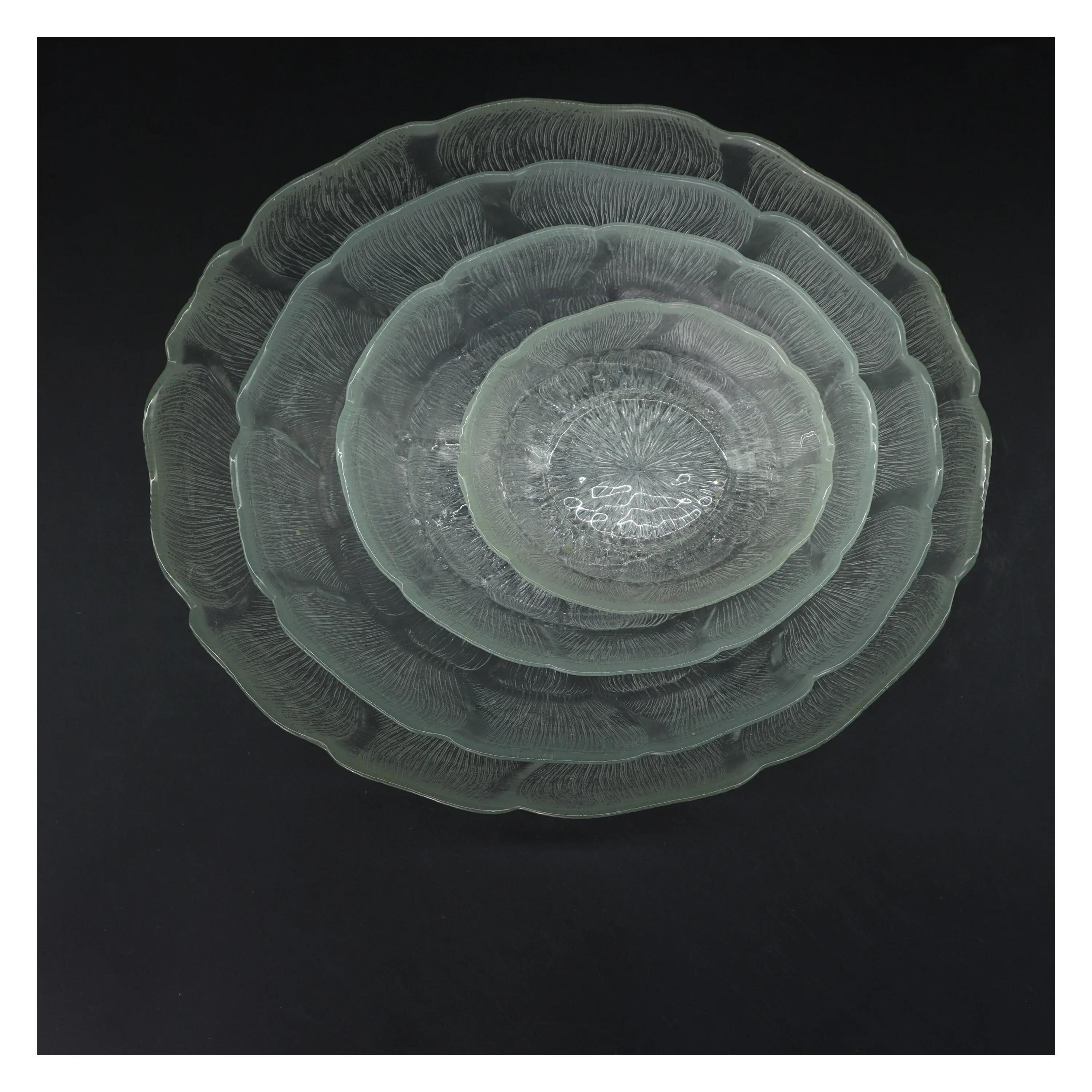 Glasskålesæt (str. 4 stk Ø 27 & 23 & 17,5 & 12 cm)