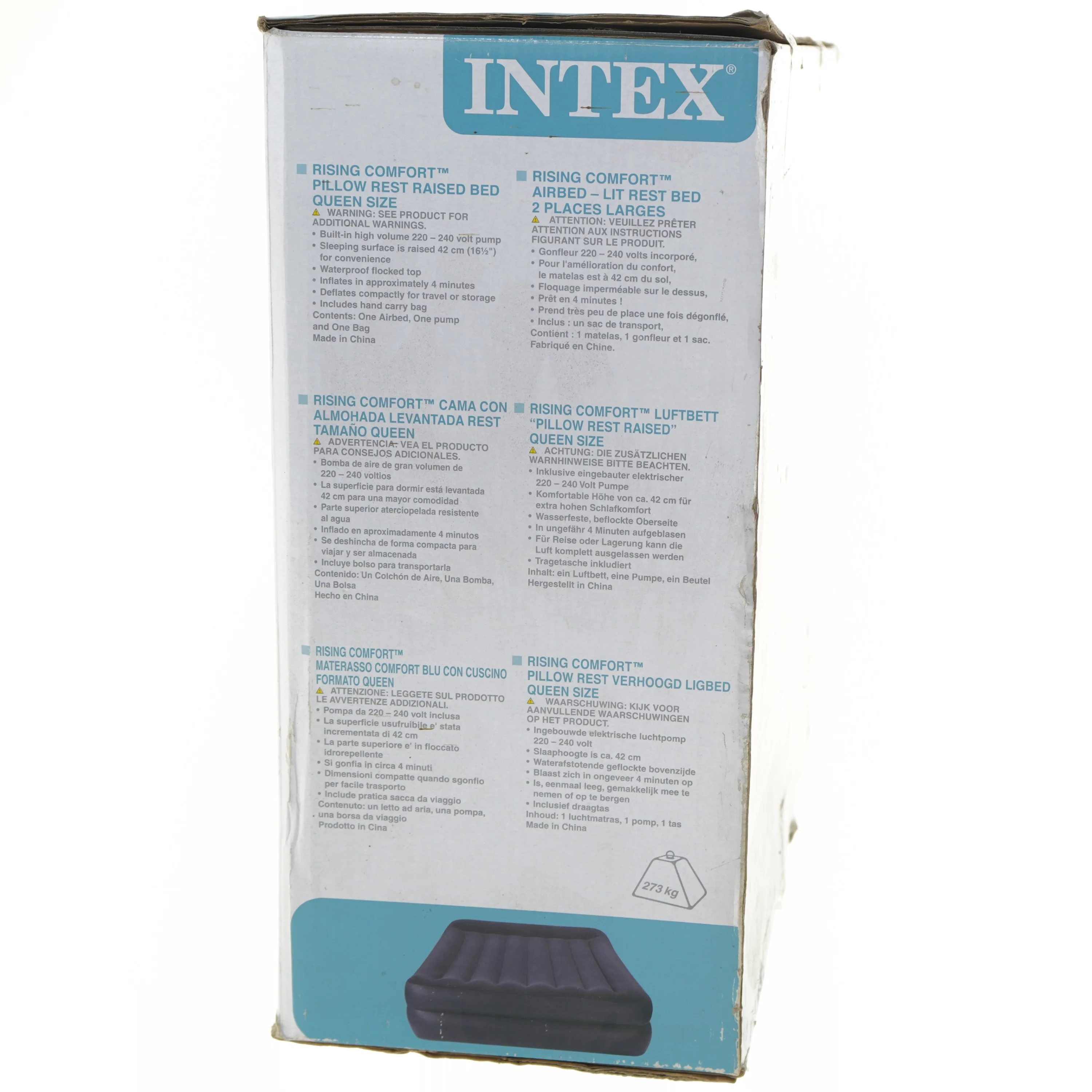 Oppustelig luftmadras fra Intex (str. 45x18x36 cm)