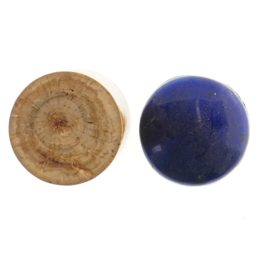 Urne med blåt låg (str. Ø 7 cm længde 12 cm)