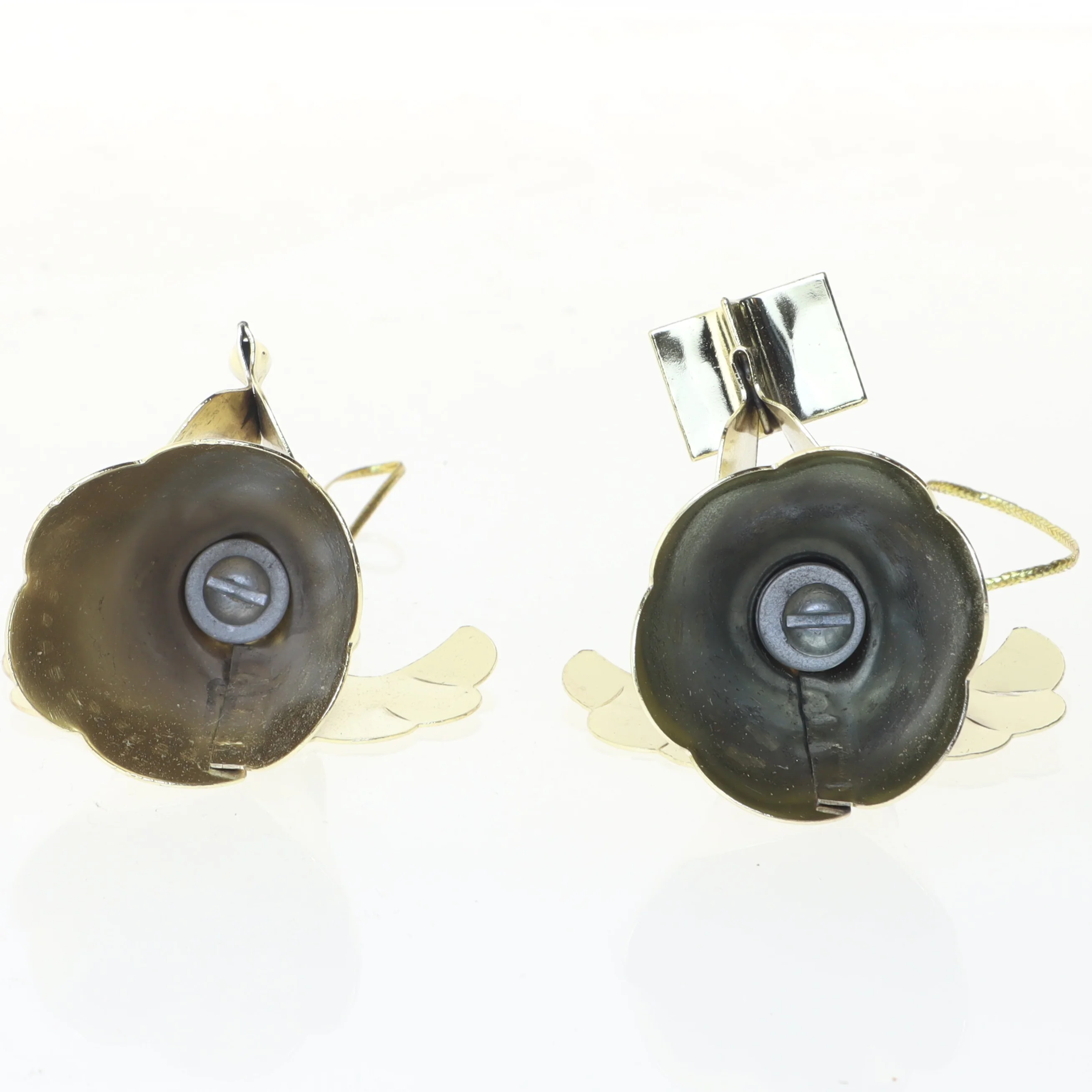 Messing engle juledekorationer (str. 2 styk, 6 cm)