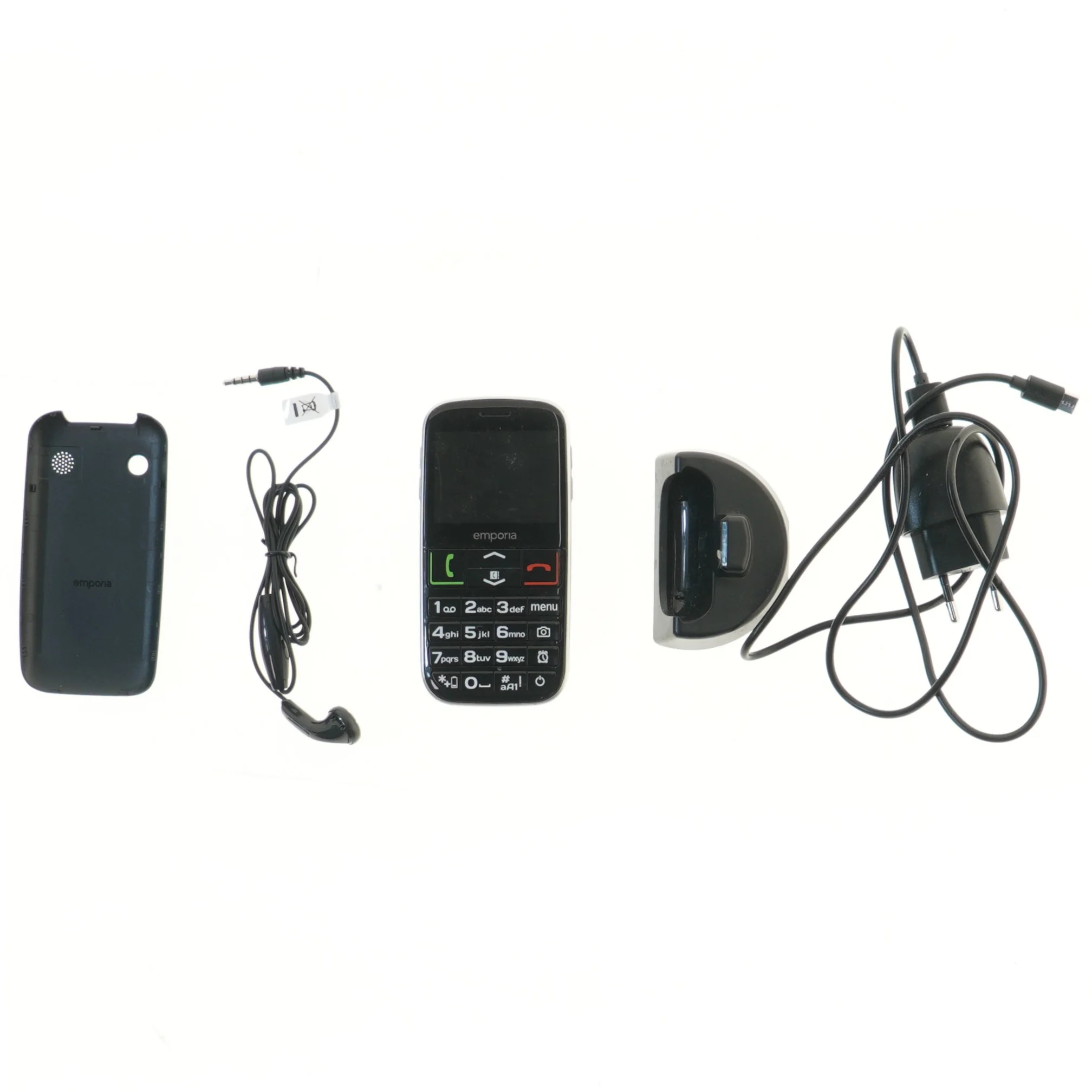 Emporia mobiltelefon med tilbehør fra Emporia (str. 12x6 cm)