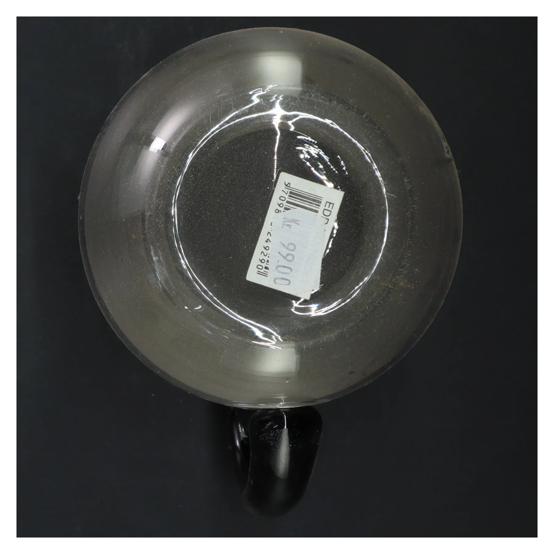 Glaskande med sort hank (str. 17x13 cm)