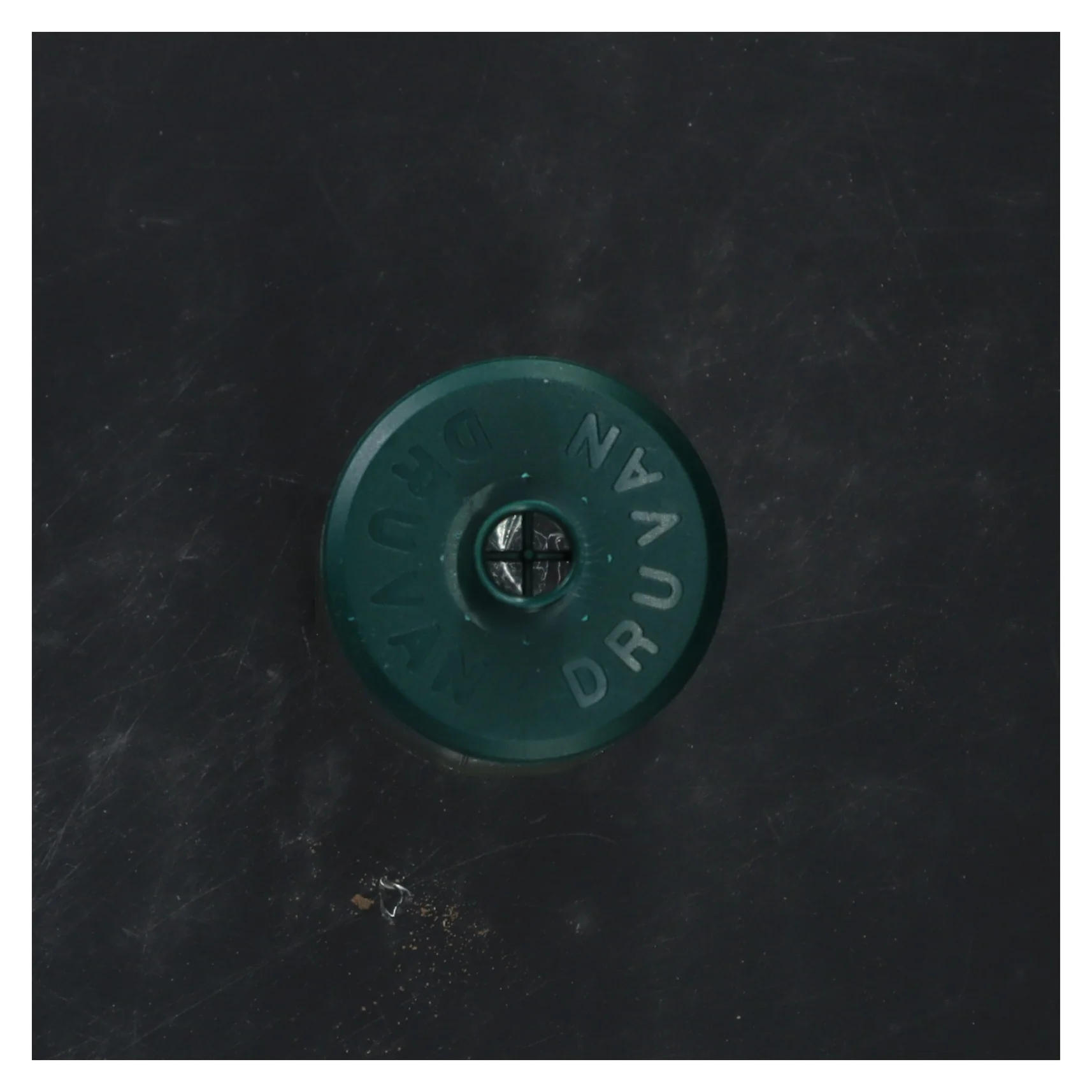 Glasflaske med grøn prop fra Druvan (str. 21 cm)