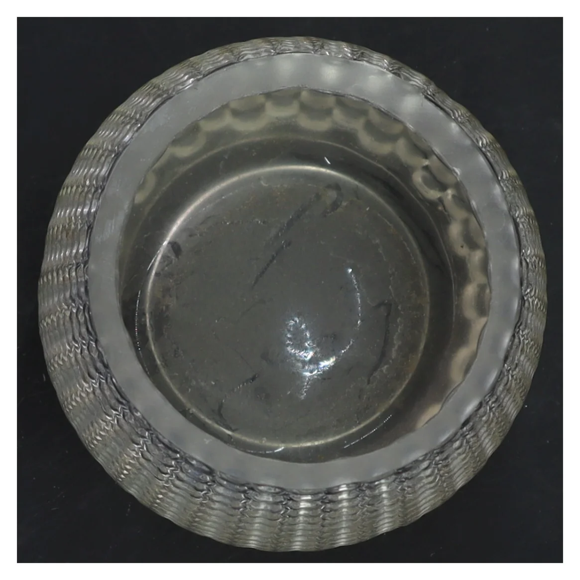 Glasvase med prikket design (str. Ø 8x15 cm)