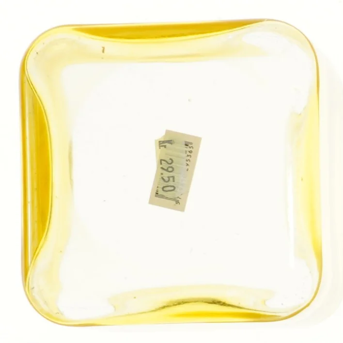 Gul glasvase (str. 12x12x12 cm)