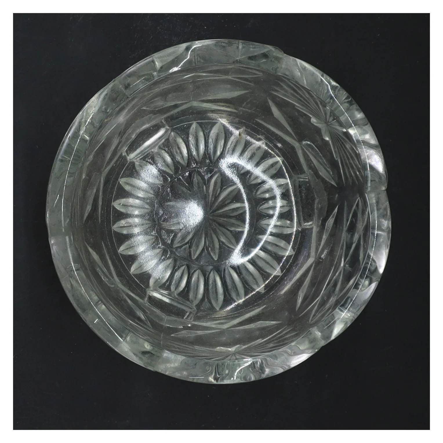 Glas skål med mønster (str. Ø 12,5 cm)