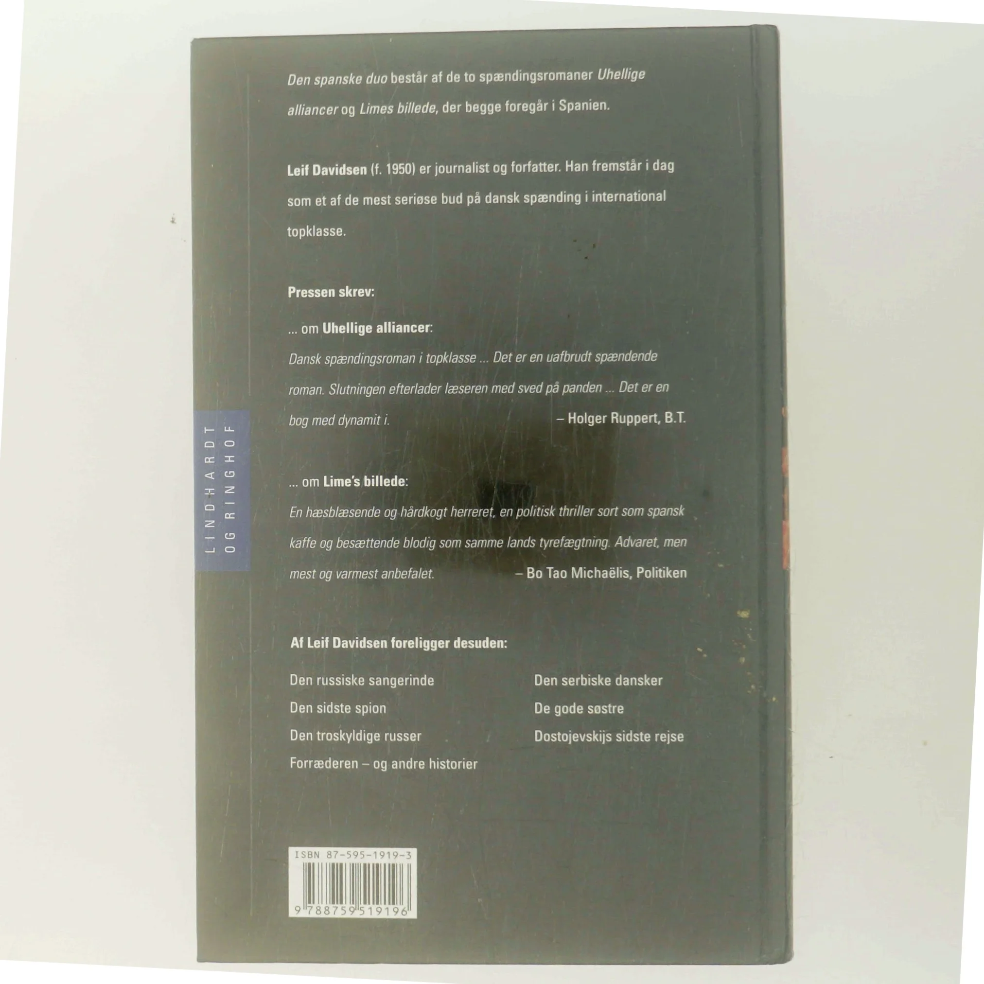 Den spanske duo : Uhellige alliancer, Lime's billede af Leif Davidsen (Bog)