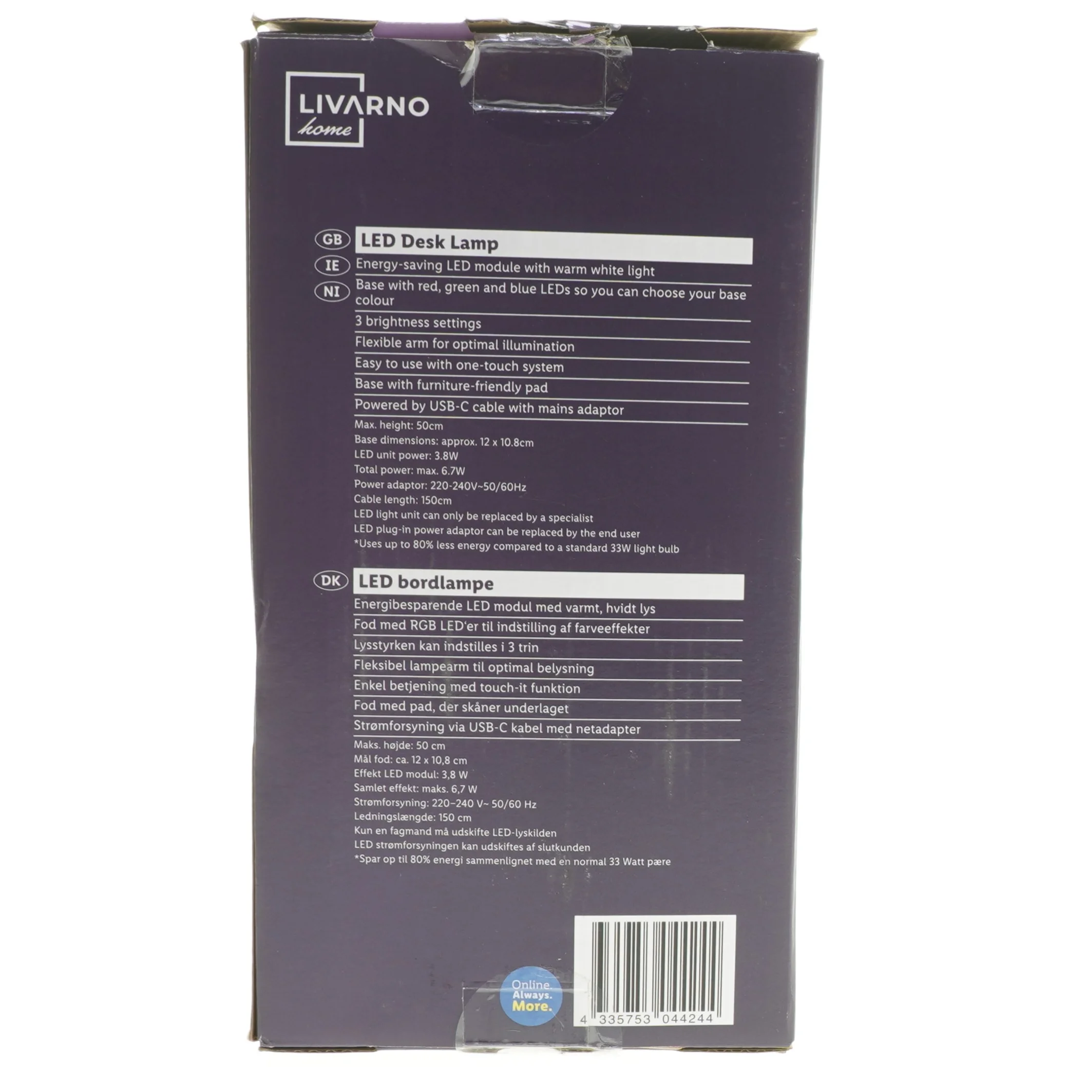 Livarno LED bordlampe fra Livarno (str. 50 cm)