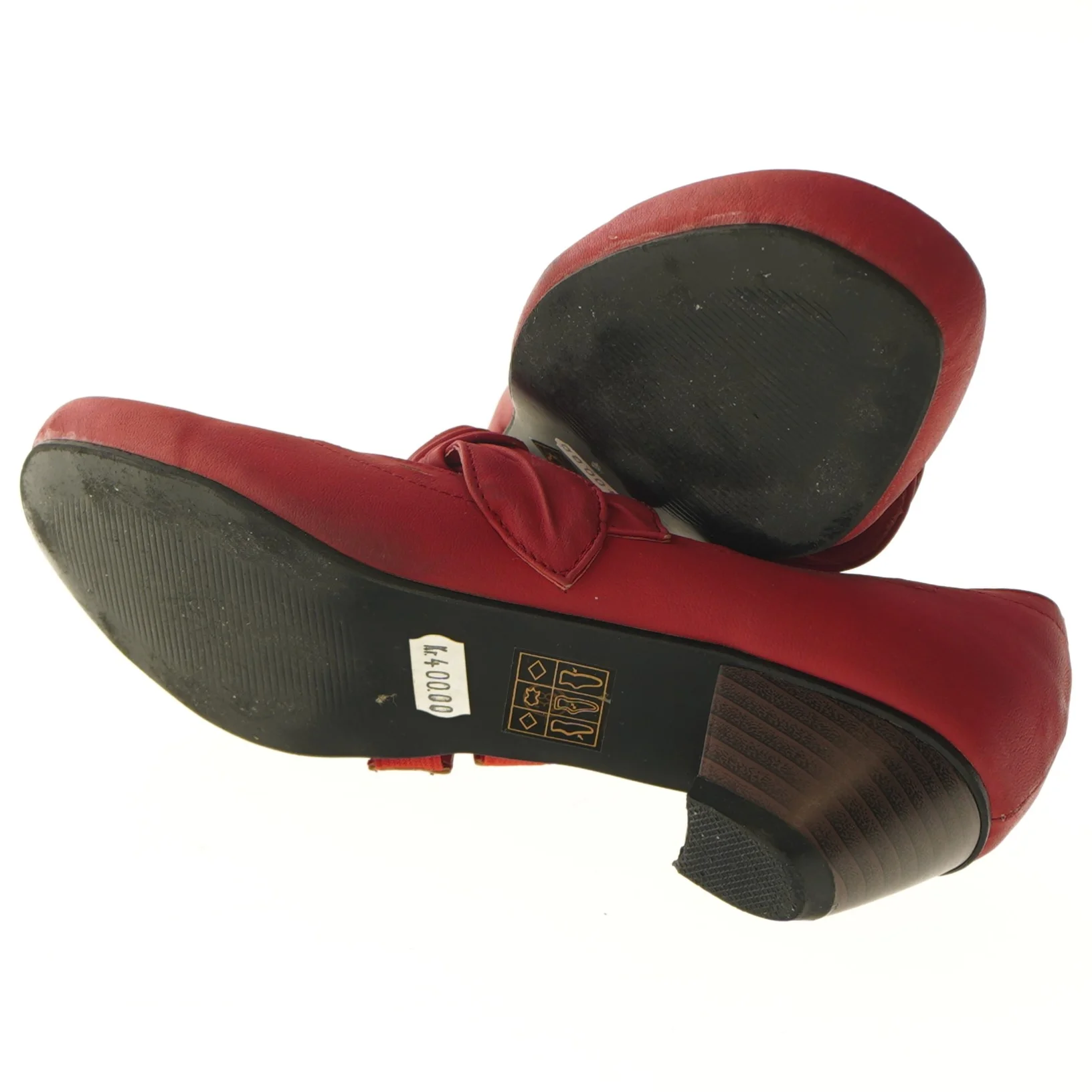 Røde damesko med hælstraps (str. 38 )