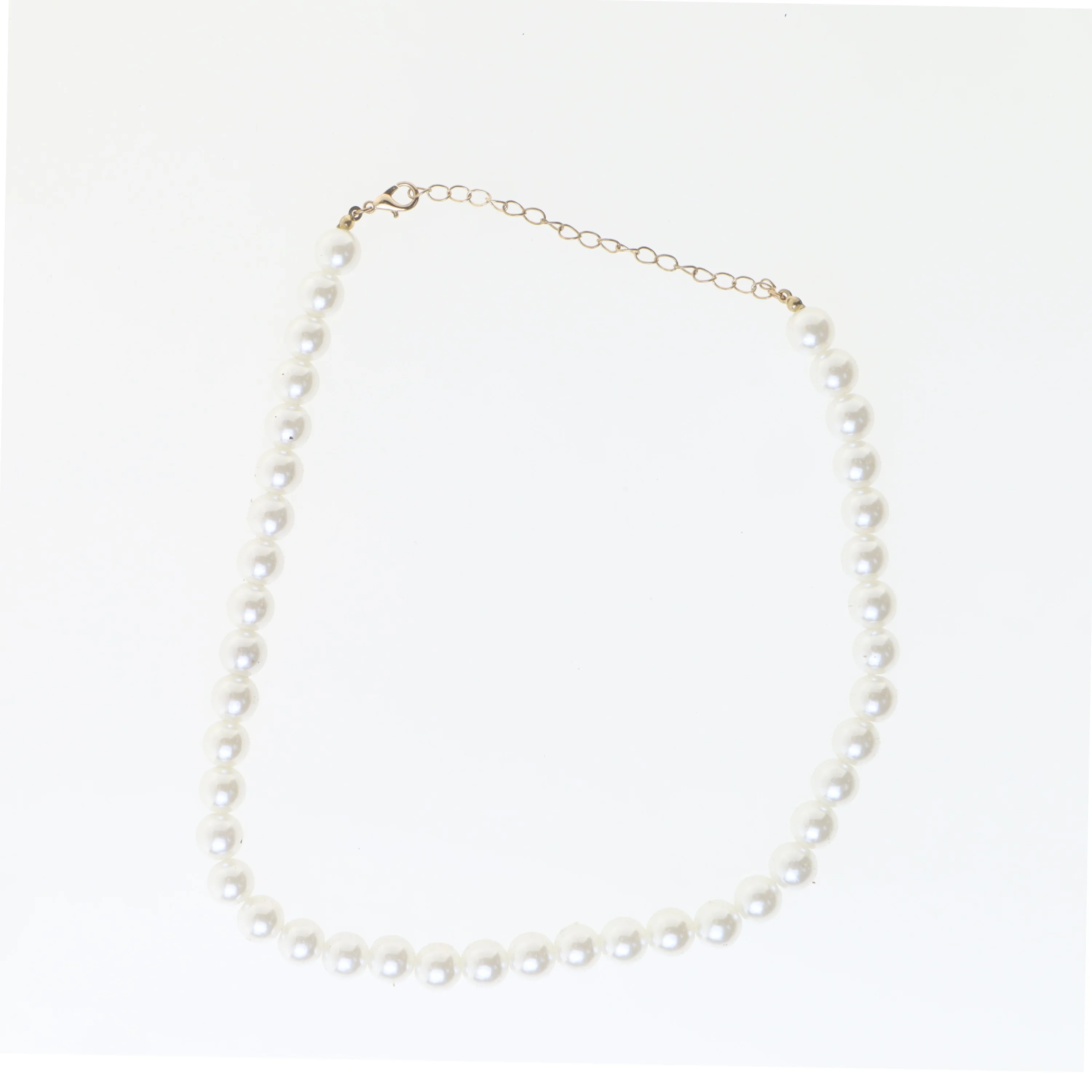 Perlekæde med guldkæde (str. 44 cm)