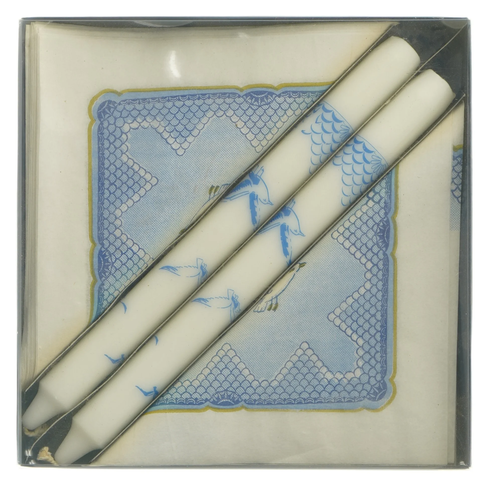 Dekorerede stearinlys med måger