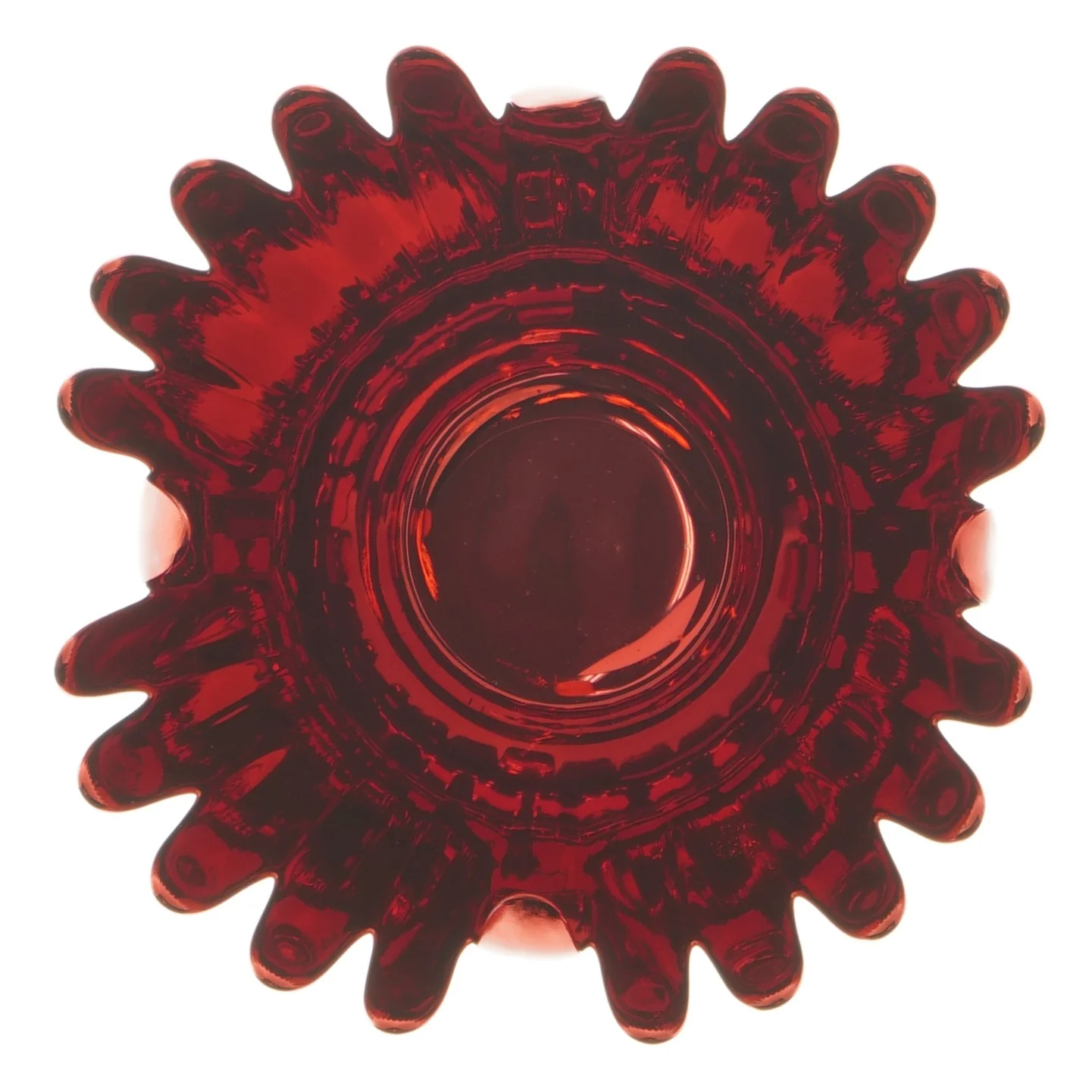 Blomstret skål i glas fra Krifon (str. 14 cm)