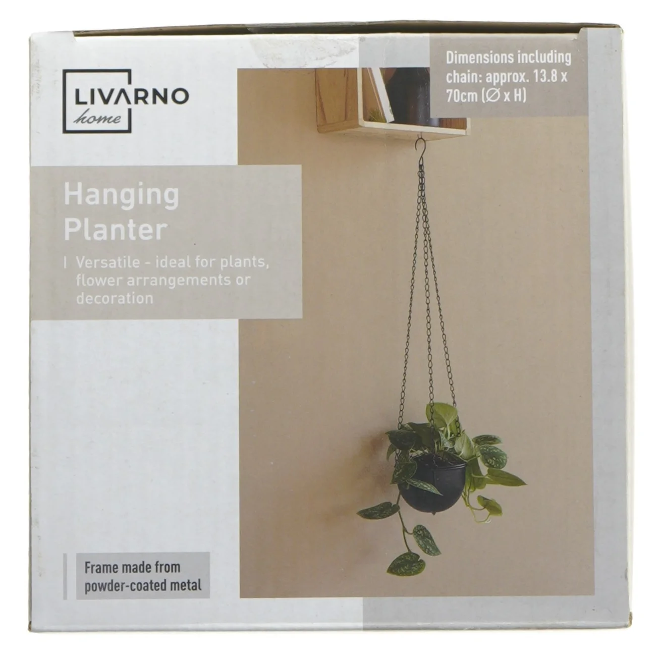 Hængende urtepotteskjuler fra Livarno (str. Ø 13,8 cm højde 70 cm)