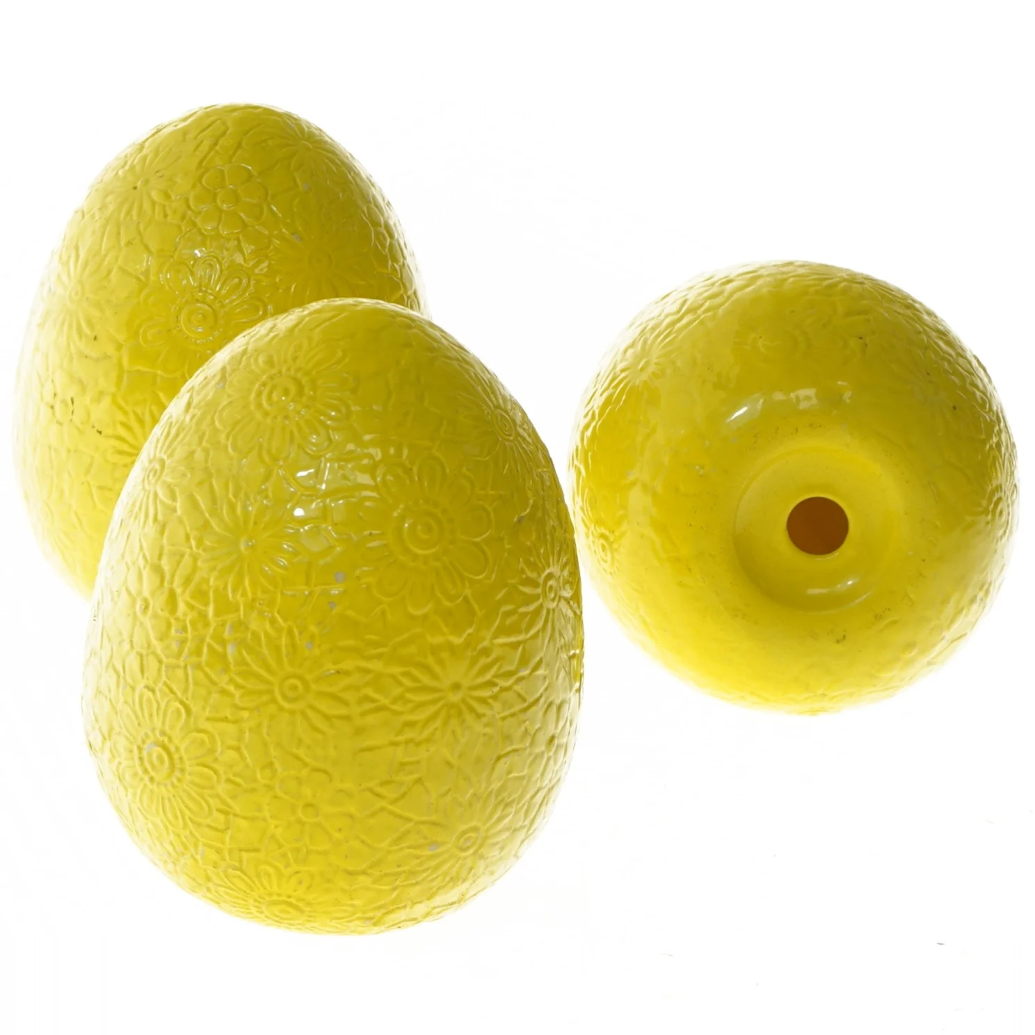 Dekorative gule æg (str. 3 stk 12,5 cm)