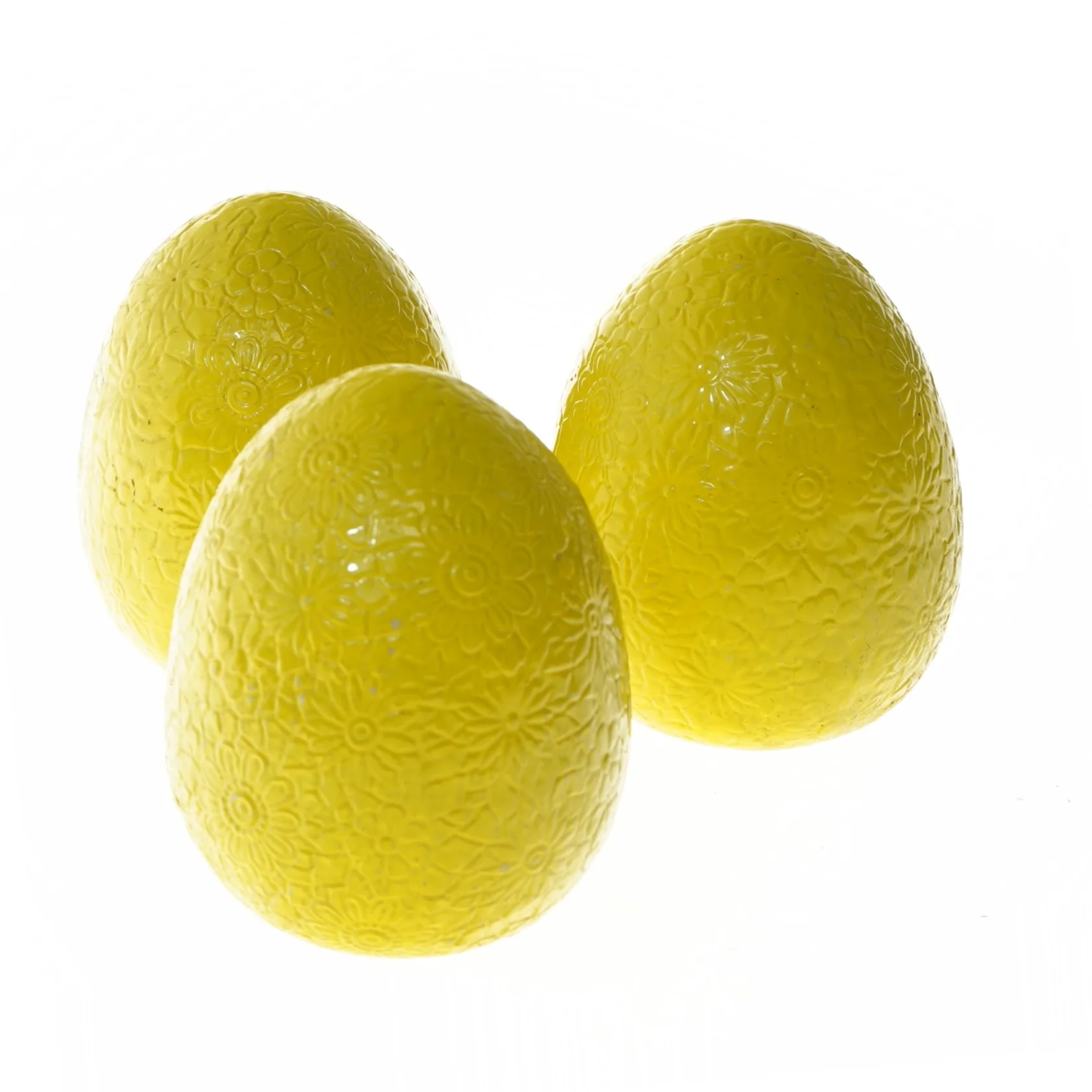 Dekorative gule æg (str. 3 stk 12,5 cm)