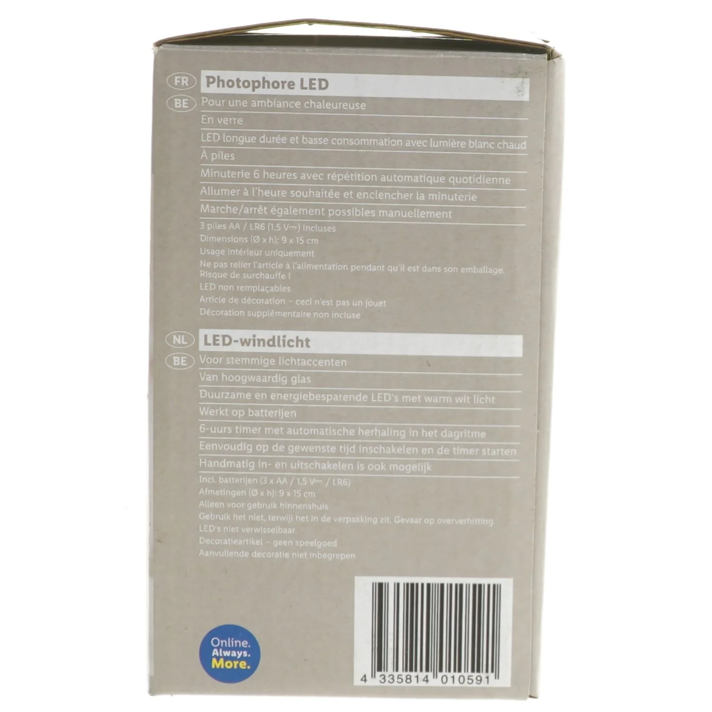 LED lygte fra Livarno Home (str. Ø 9 cm højde 15 cm)