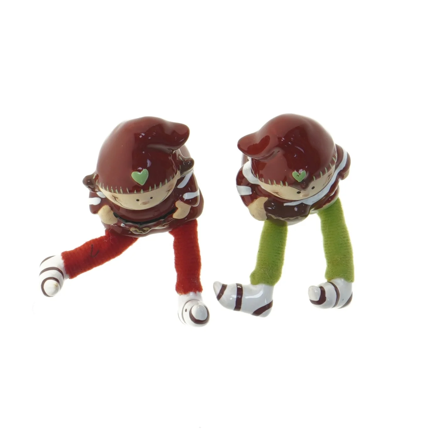 2 keramiske julefigurer (str. 8 cm)