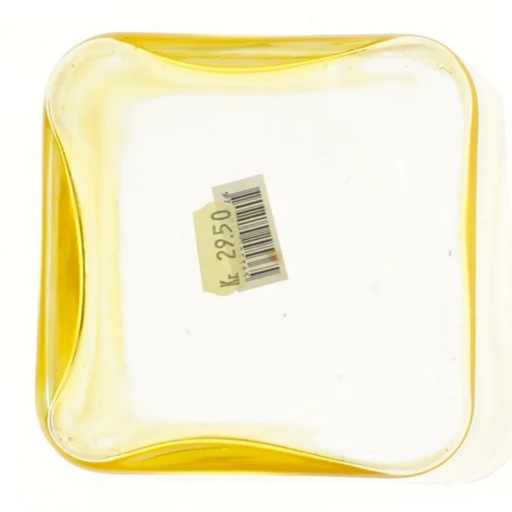 Gul glasvase (str. 12x12x12 cm)