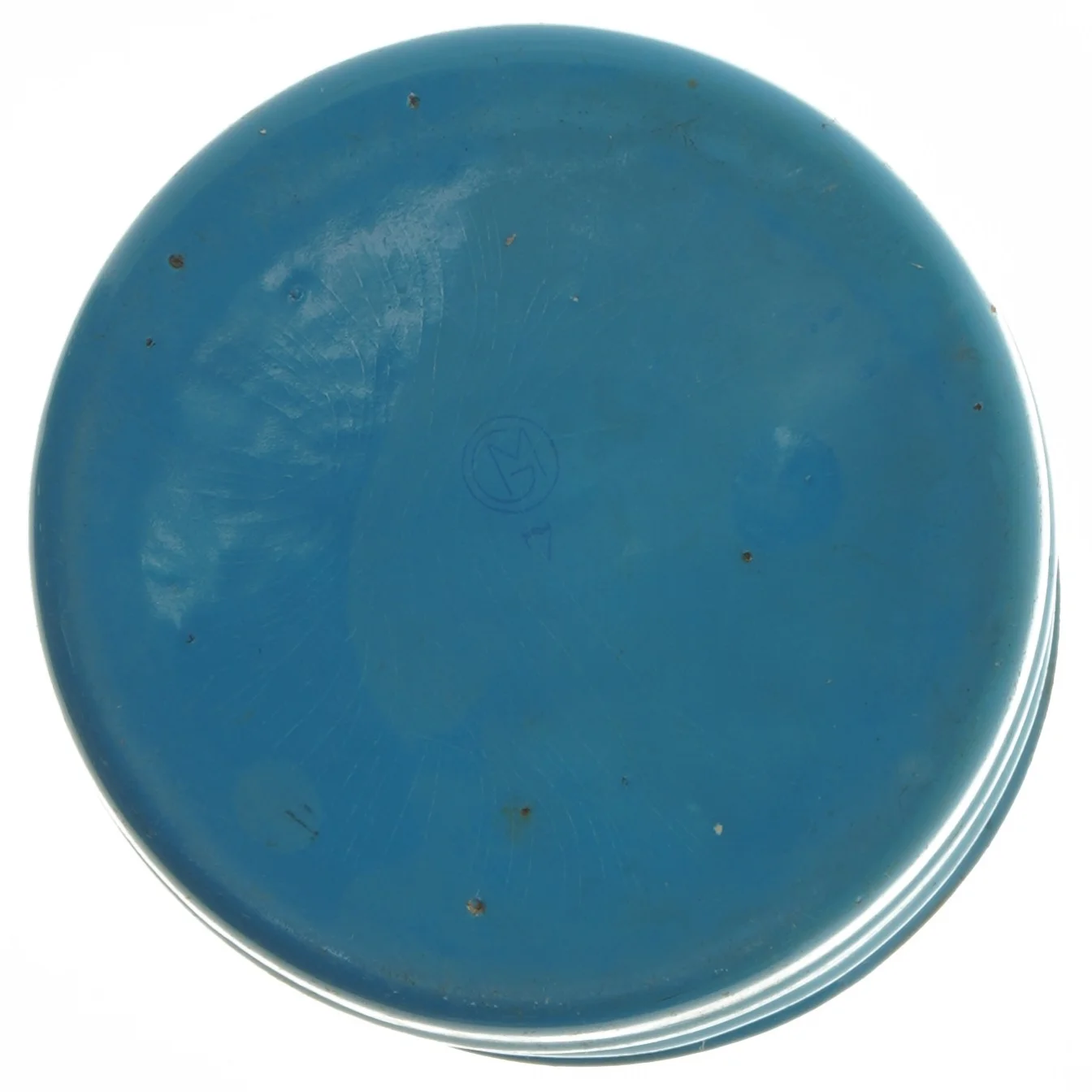 Blå melkrukke i emalje (str. Ø 14x17 cm)