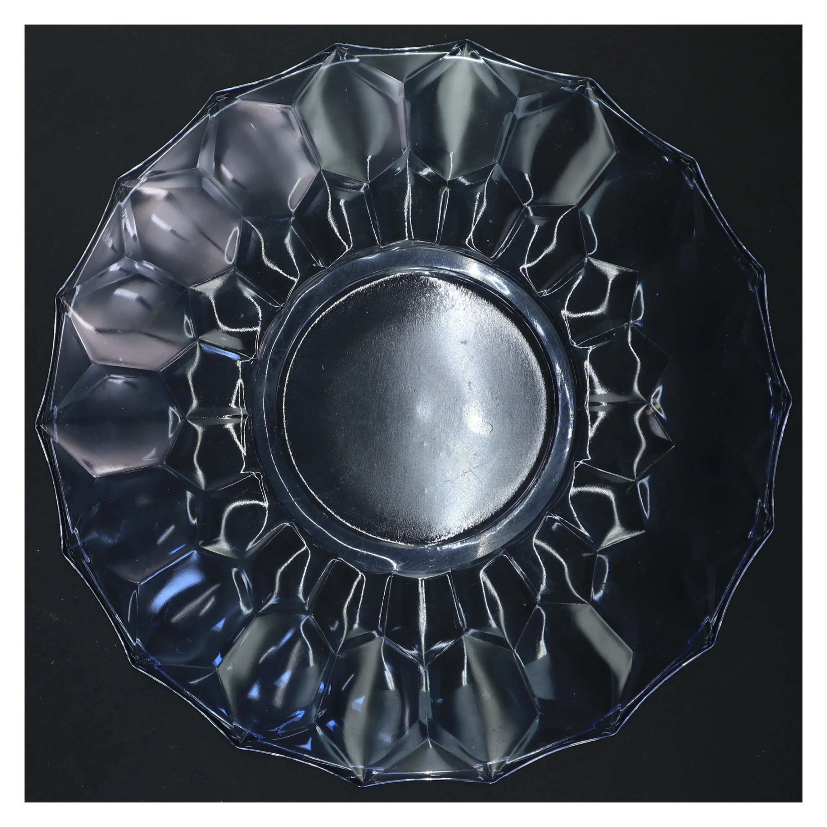 Blåt glasfad (str. Ø 27 cm)