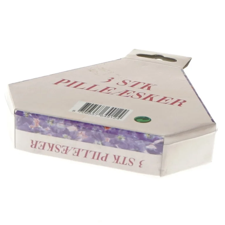 Sæt med 3 pilleæsker med englemotiver (str. Ø ca. 4 cm)