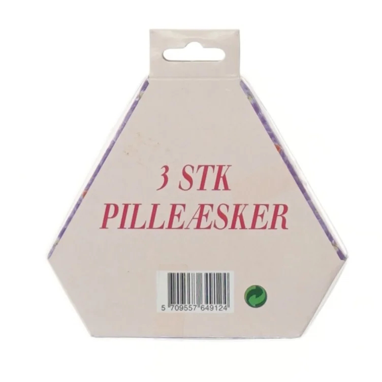 Sæt med 3 pilleæsker med englemotiver (str. Ø ca. 4 cm)