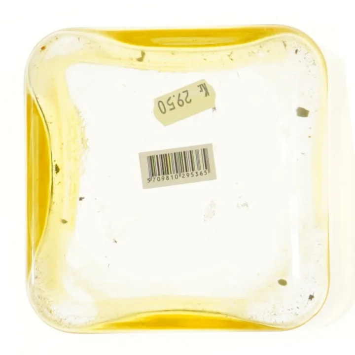 Gul glaskrukke (str. 12x12x12 cm)