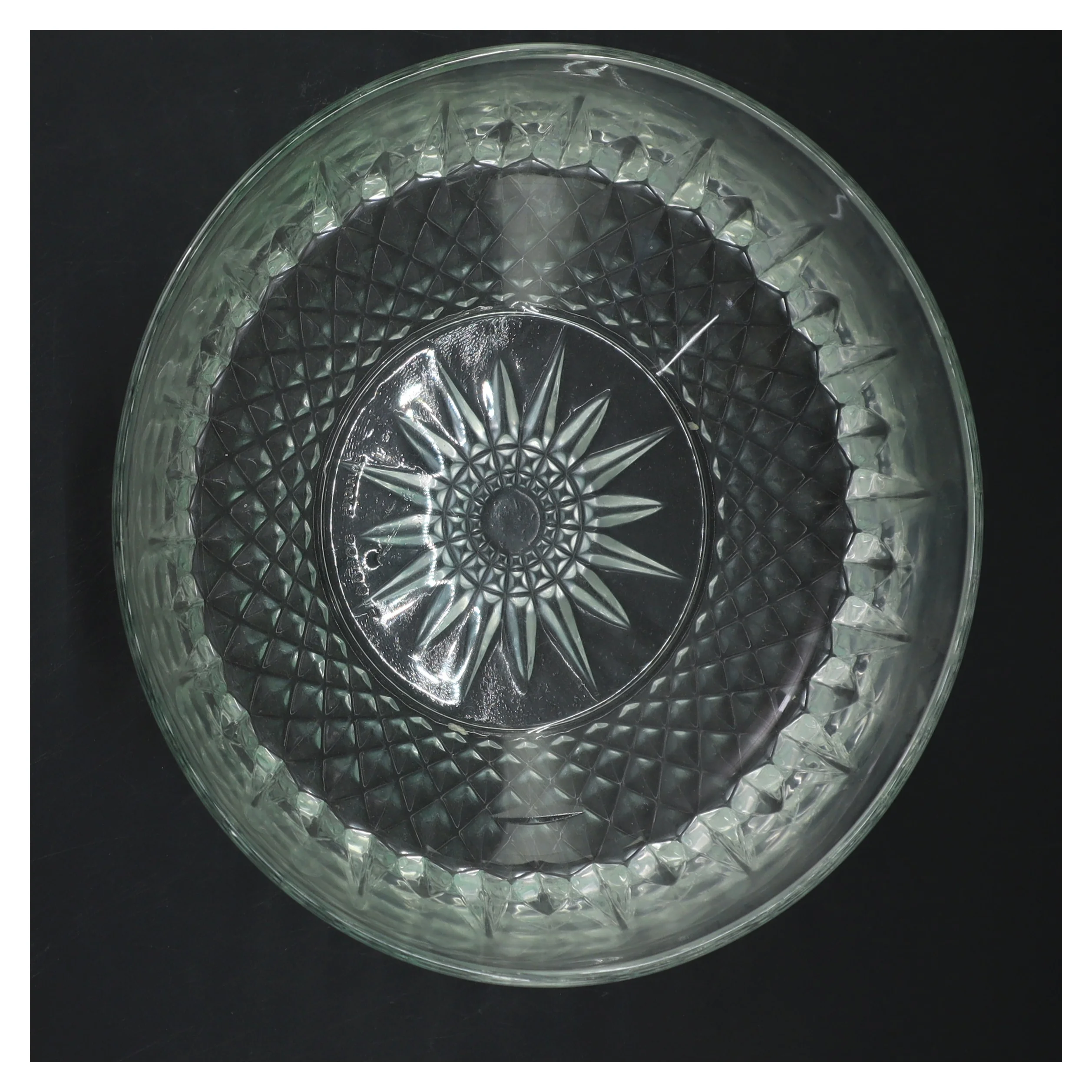 Glas skål med mønster (str. Ø 20 cm)