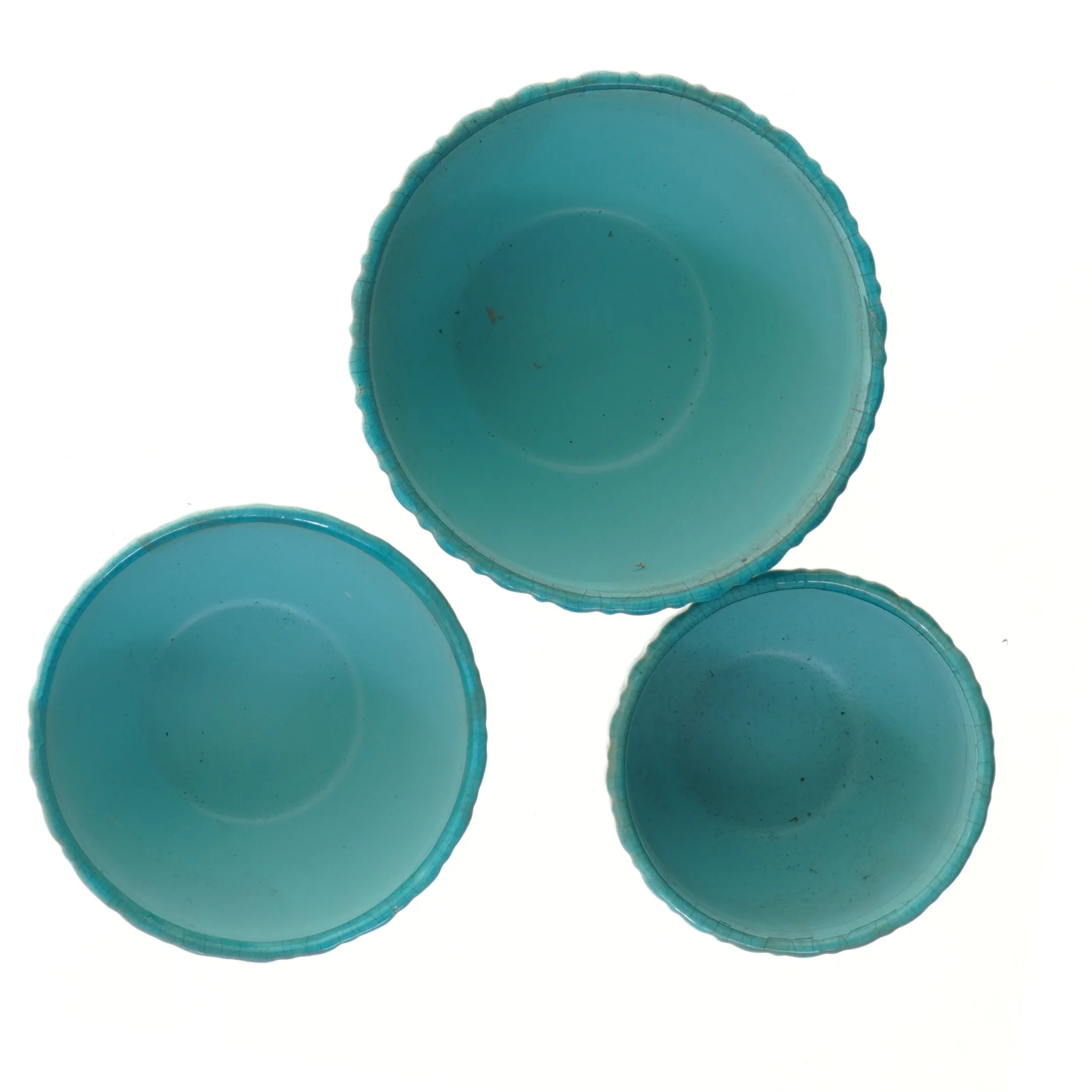 Turkis keramiske skålesæt (str. Ø 15 & 20 & 17,5 cm)