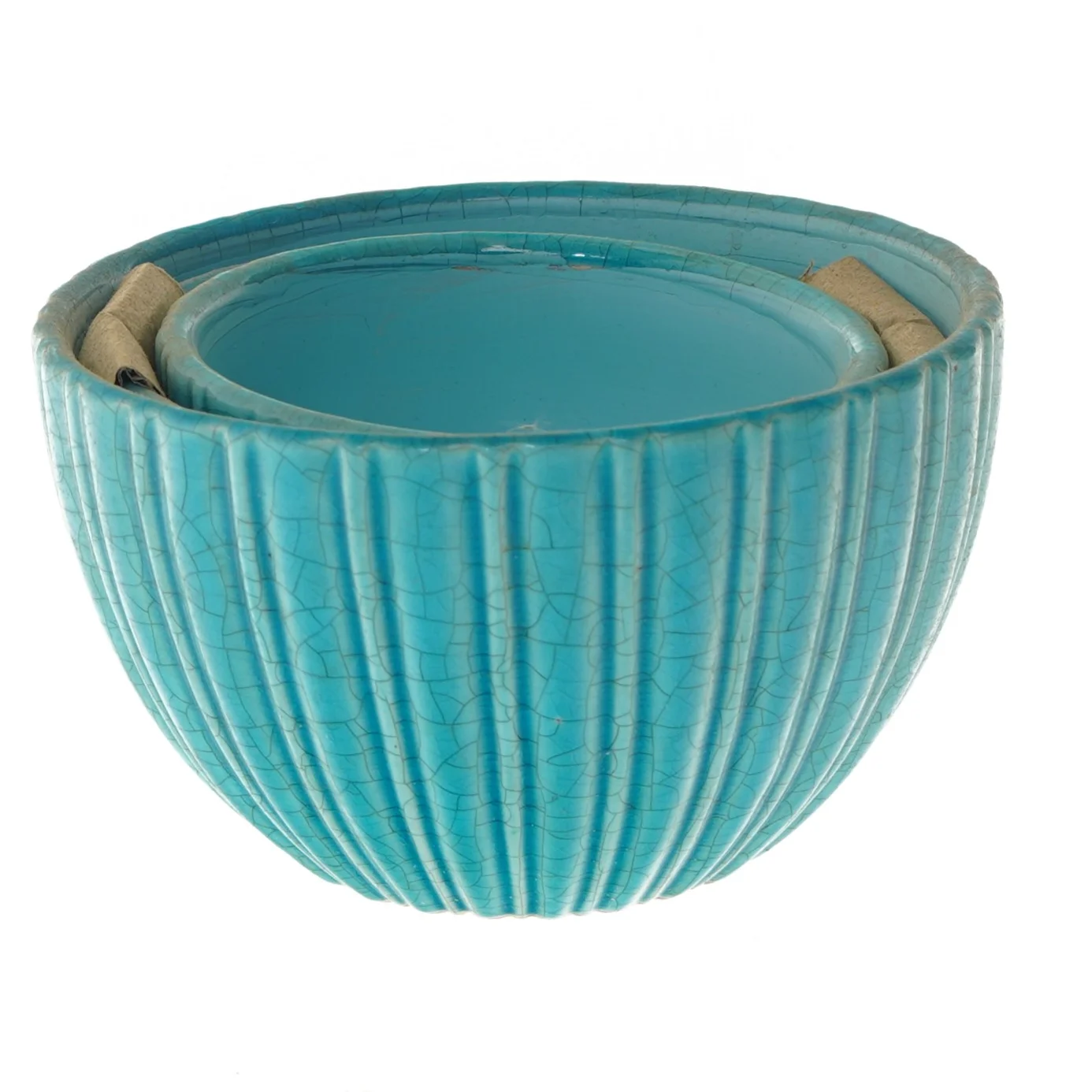 Turkis keramiske skålesæt (str. Ø 15 & 20 & 17,5 cm)