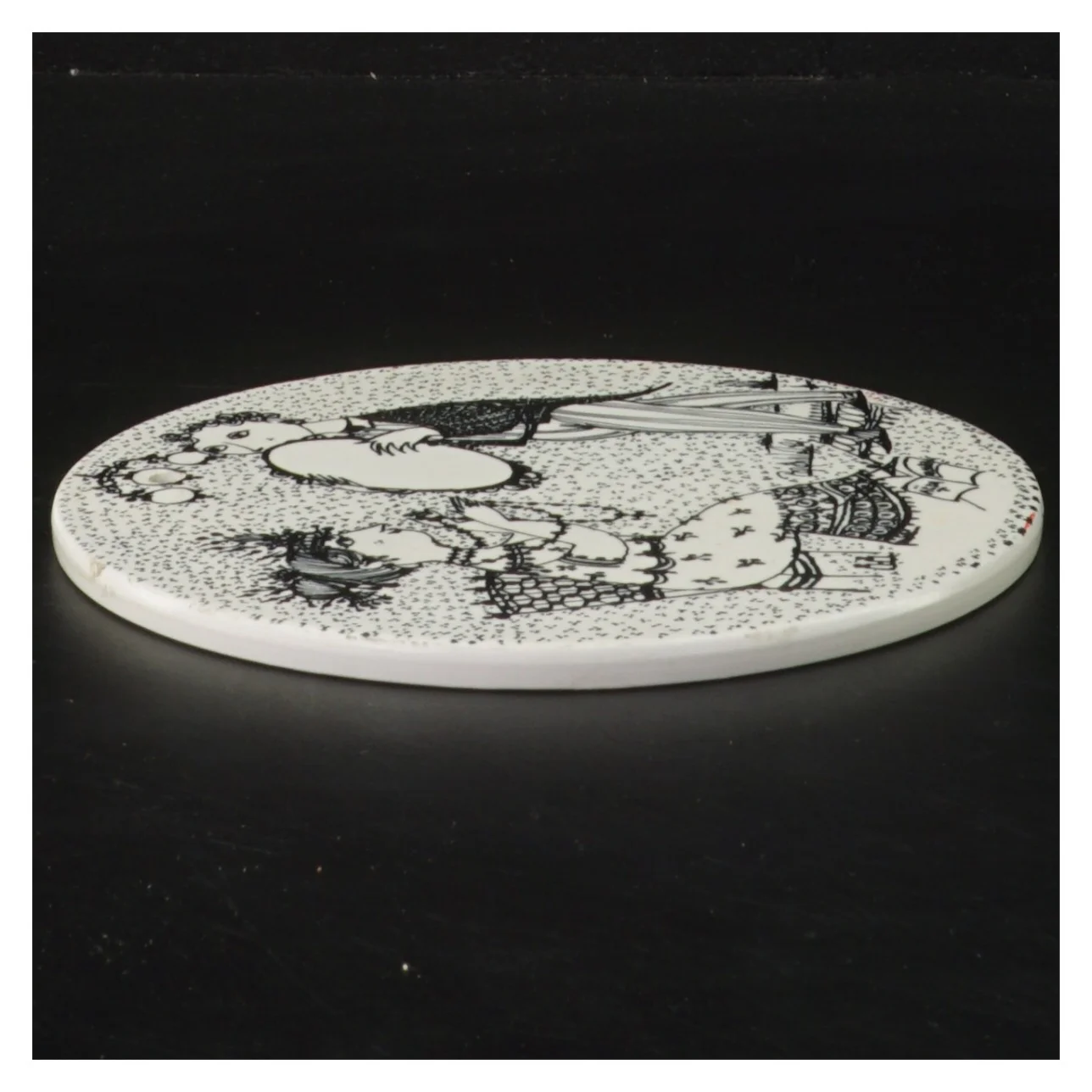 Dekorativ vægplakette fra Bjørn Wiinblad (str. Ø 15 cm)