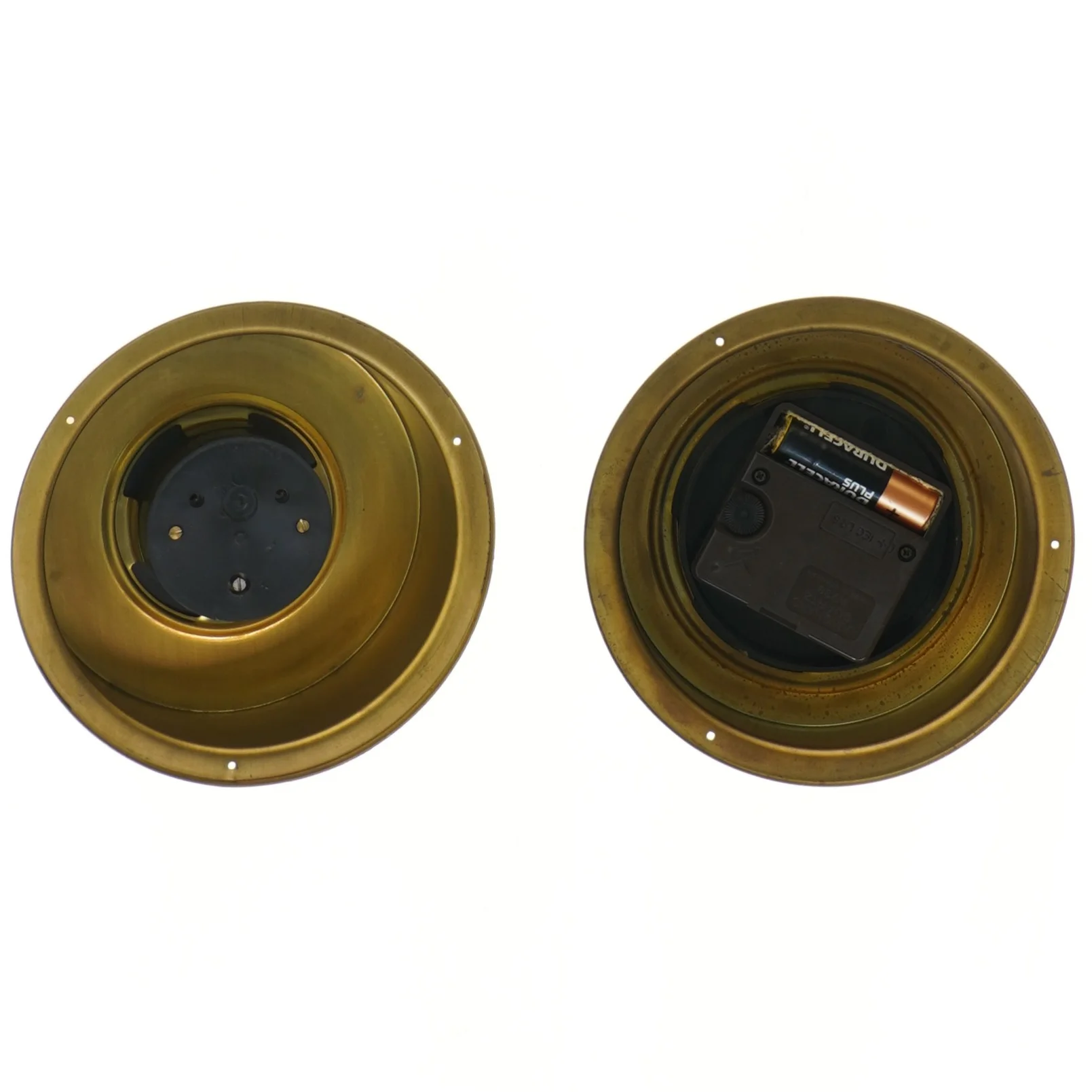 Messing vægur og barometer (str. Ø 14 cm)