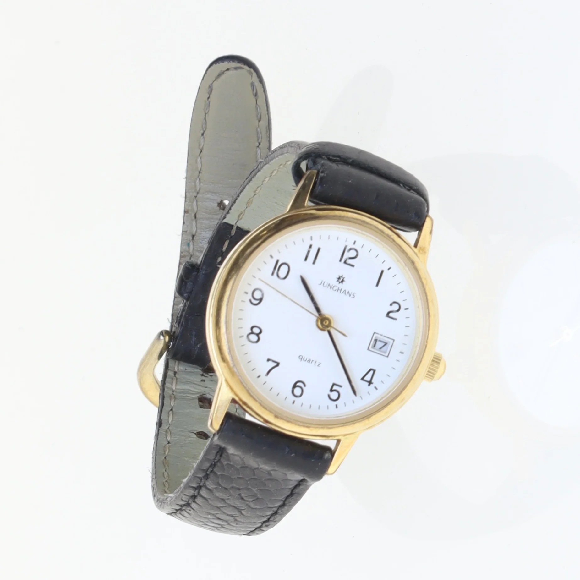 Herreur med læderrem fra Junghans (str. 25 mm)