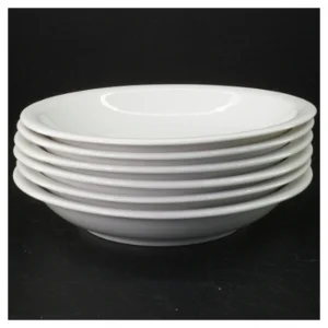6 pastatallerkener/dybe tallerkener, hvidt porcelæn (str. 20 cm)