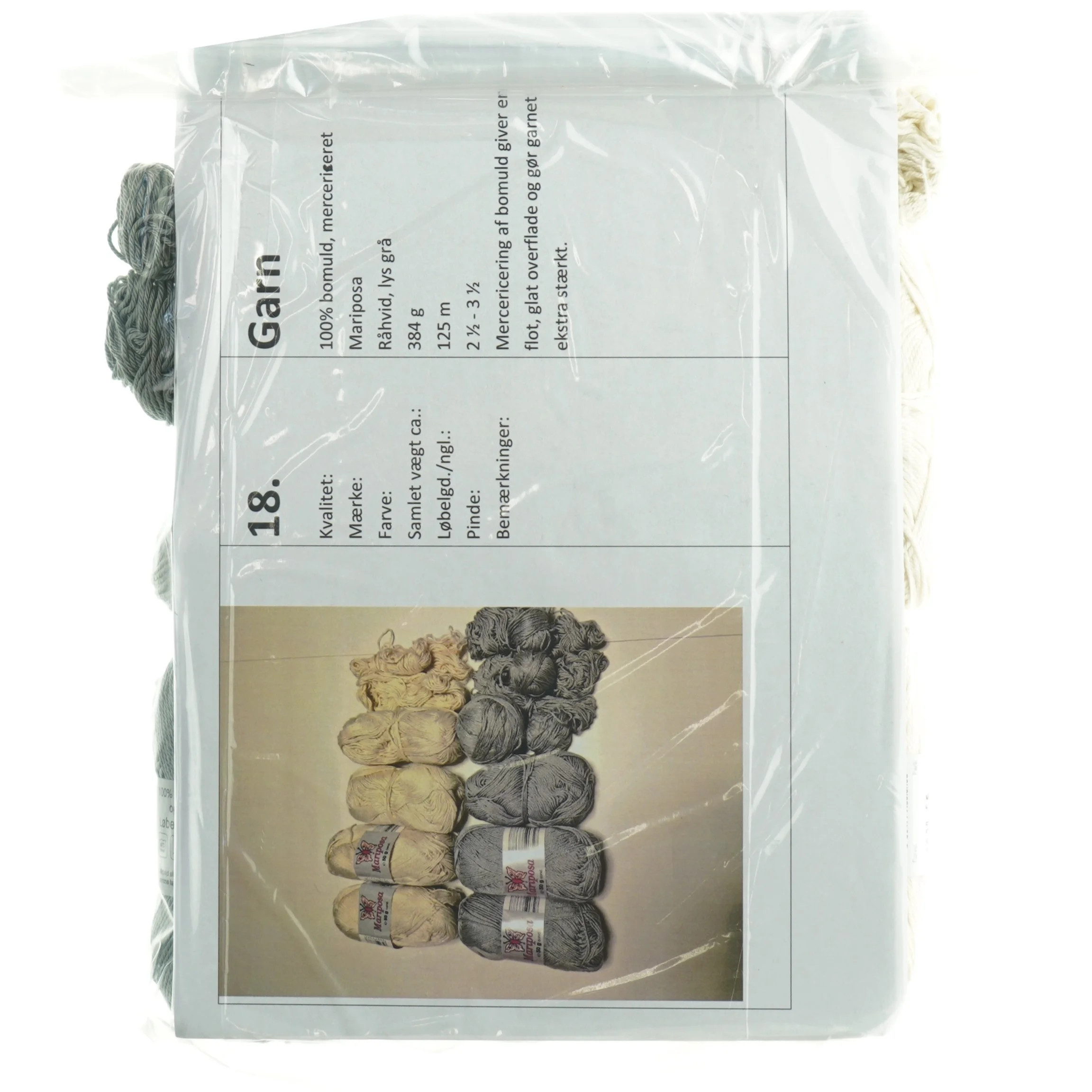 Merceriseret bomuldsgarn (384 gram)