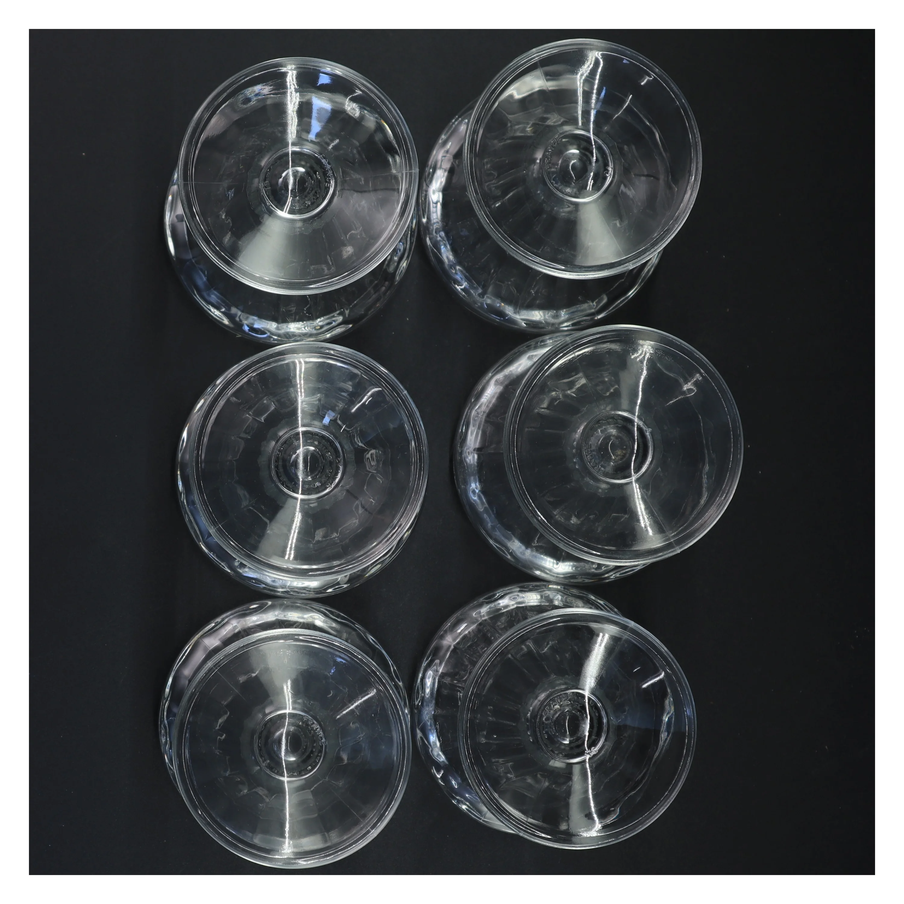 Gennemsigtige glas dessertskåle (str. 12 x 10 cm)