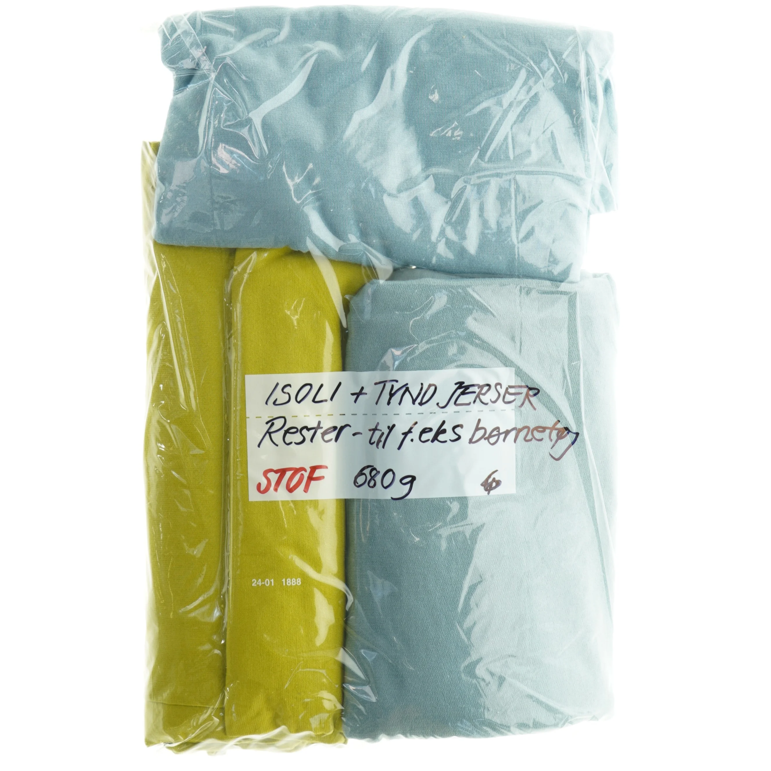 Stofrester i isoli og tynd jersey