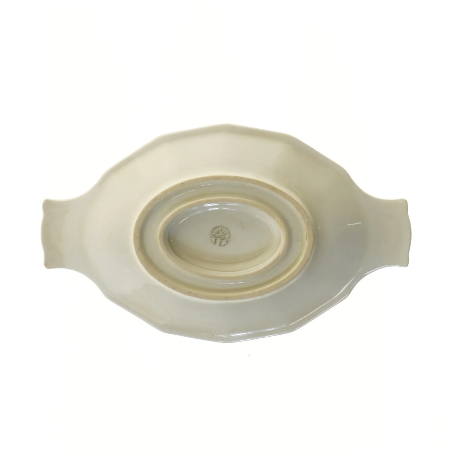 Smuk sovseskål med underskål, Schlaggenwald (str. Ø 26xØ15x8 cm)