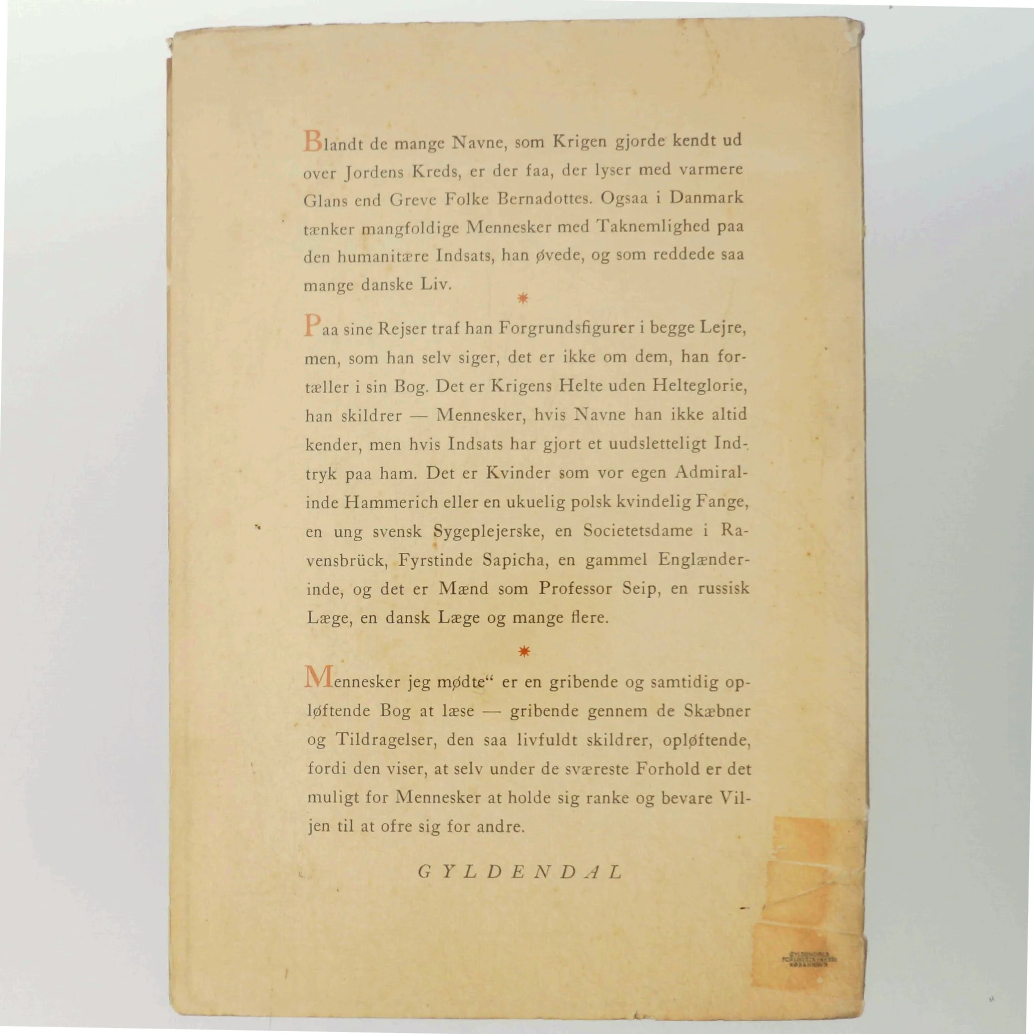 Mennesker jeg mødte af Folke Bernadotte (bog)