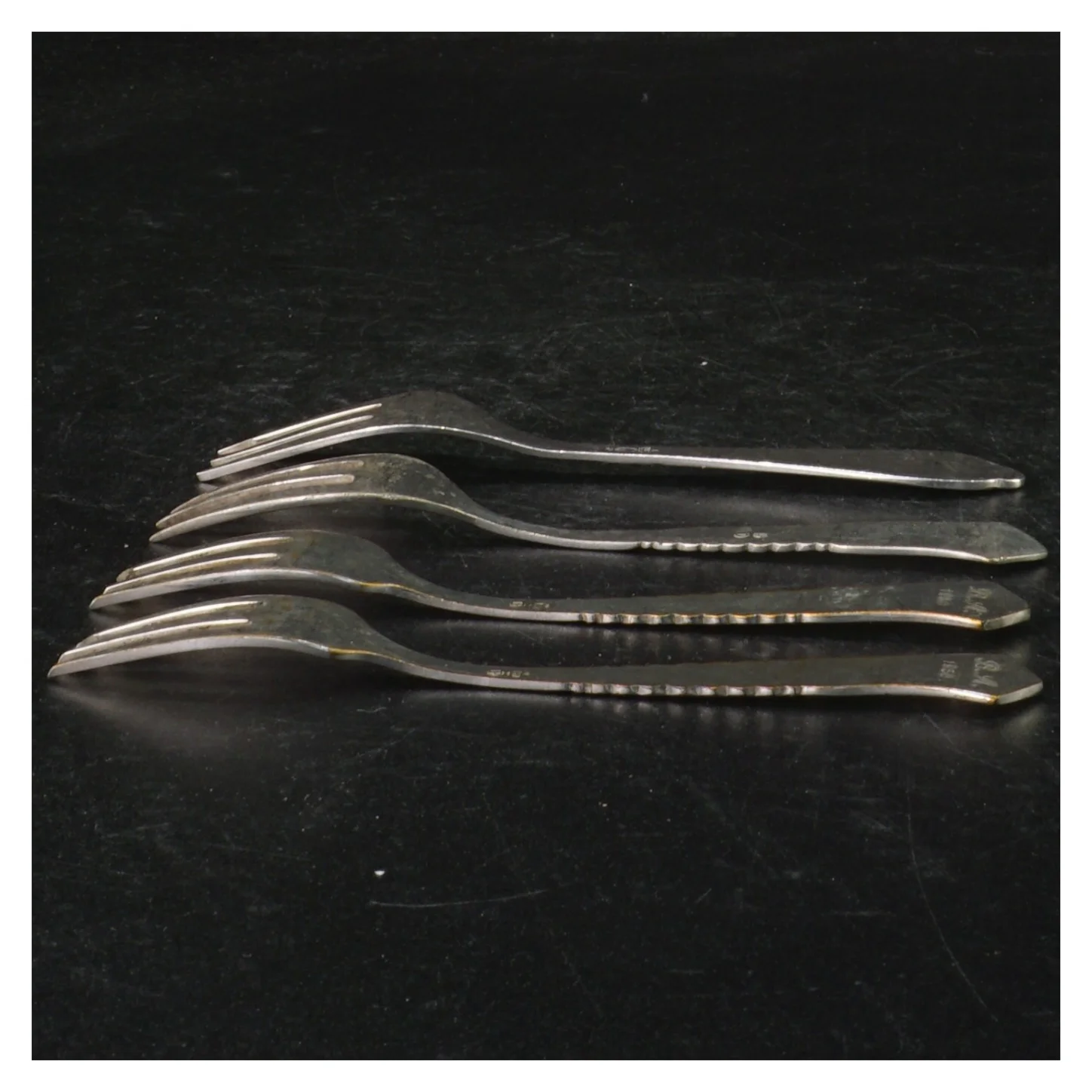 4 kagegafler, 2-tårnet sølvplet(str. 14 cm)