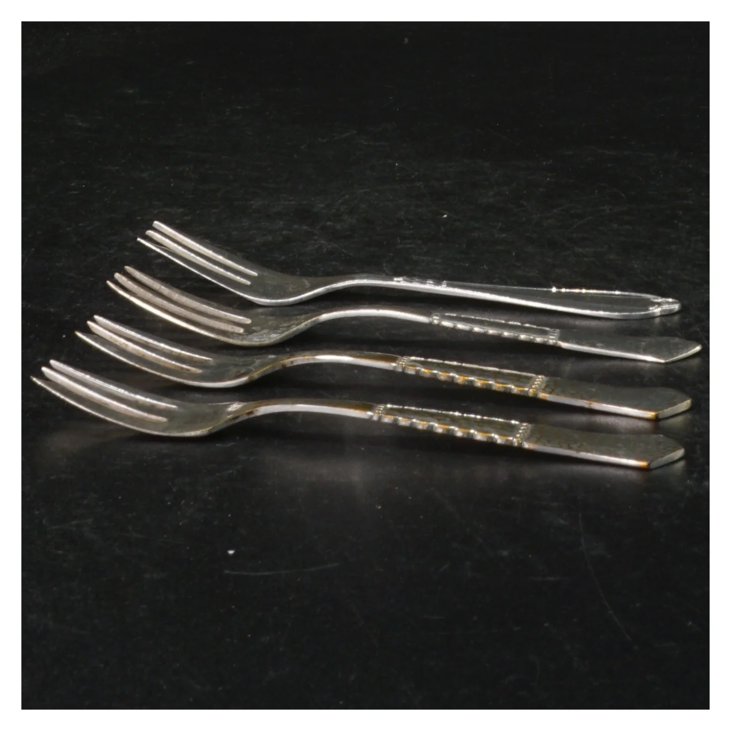 4 kagegafler, 2-tårnet sølvplet(str. 14 cm)