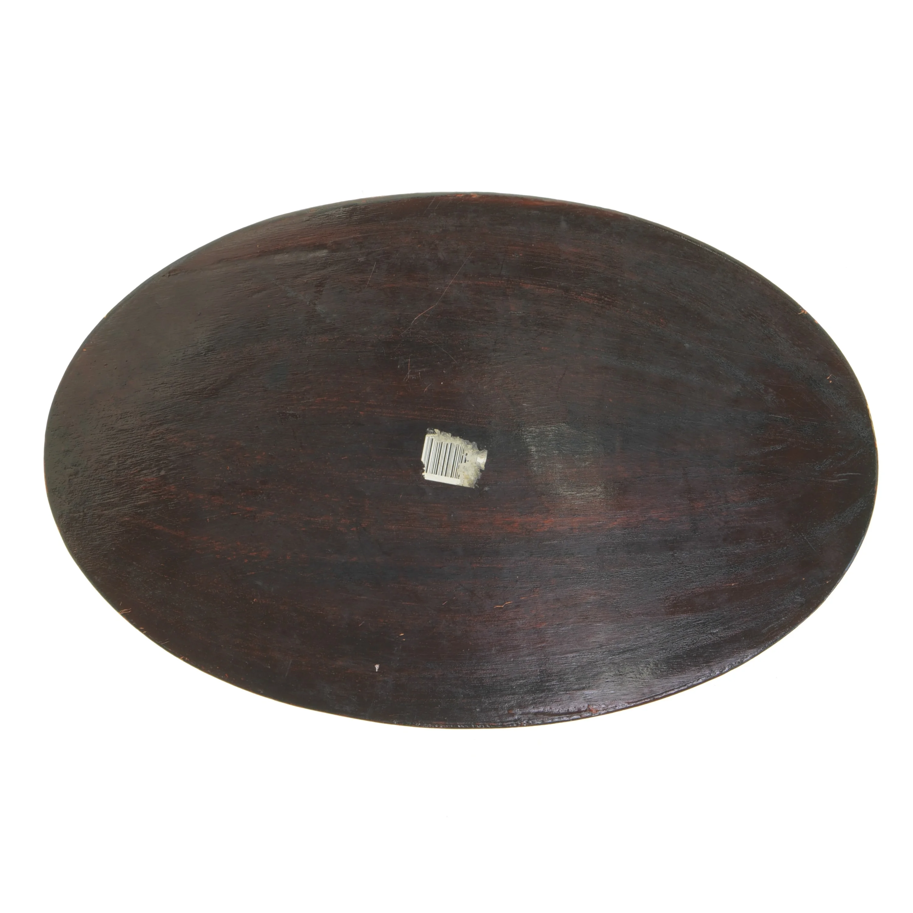 Oval træbakke med blomstermotiv (str. 41,5 x 27 x 4,5 cm)